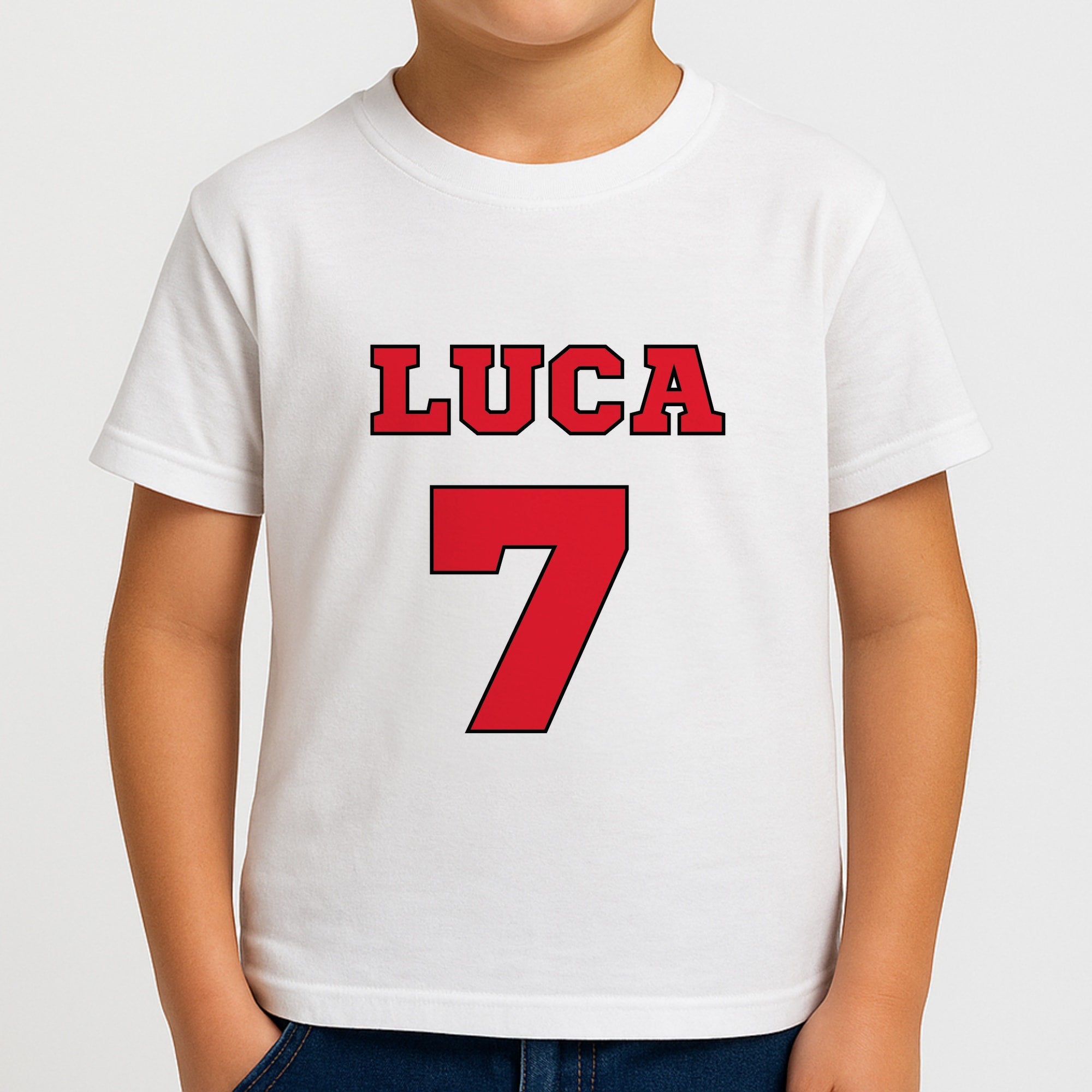 Red - Personalised Football Boys T-Shirt