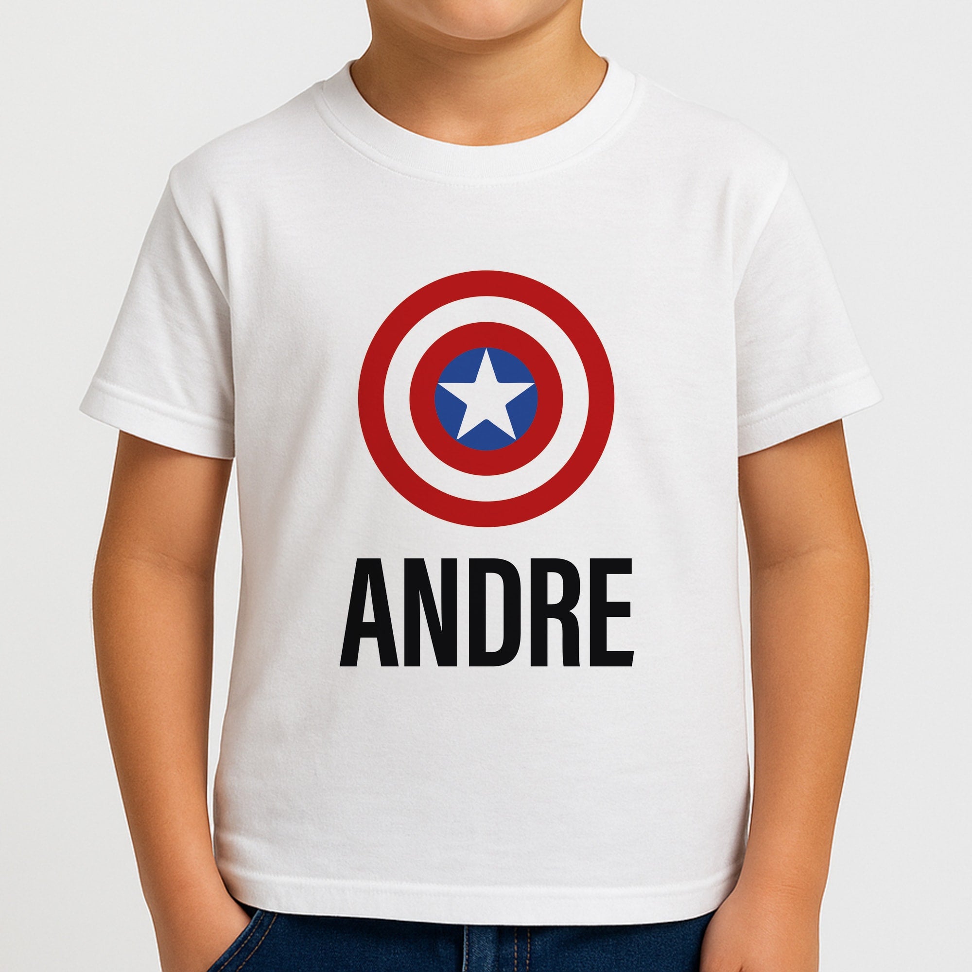 Captain America - Personalised Superhero Comic Boys T-Shirt