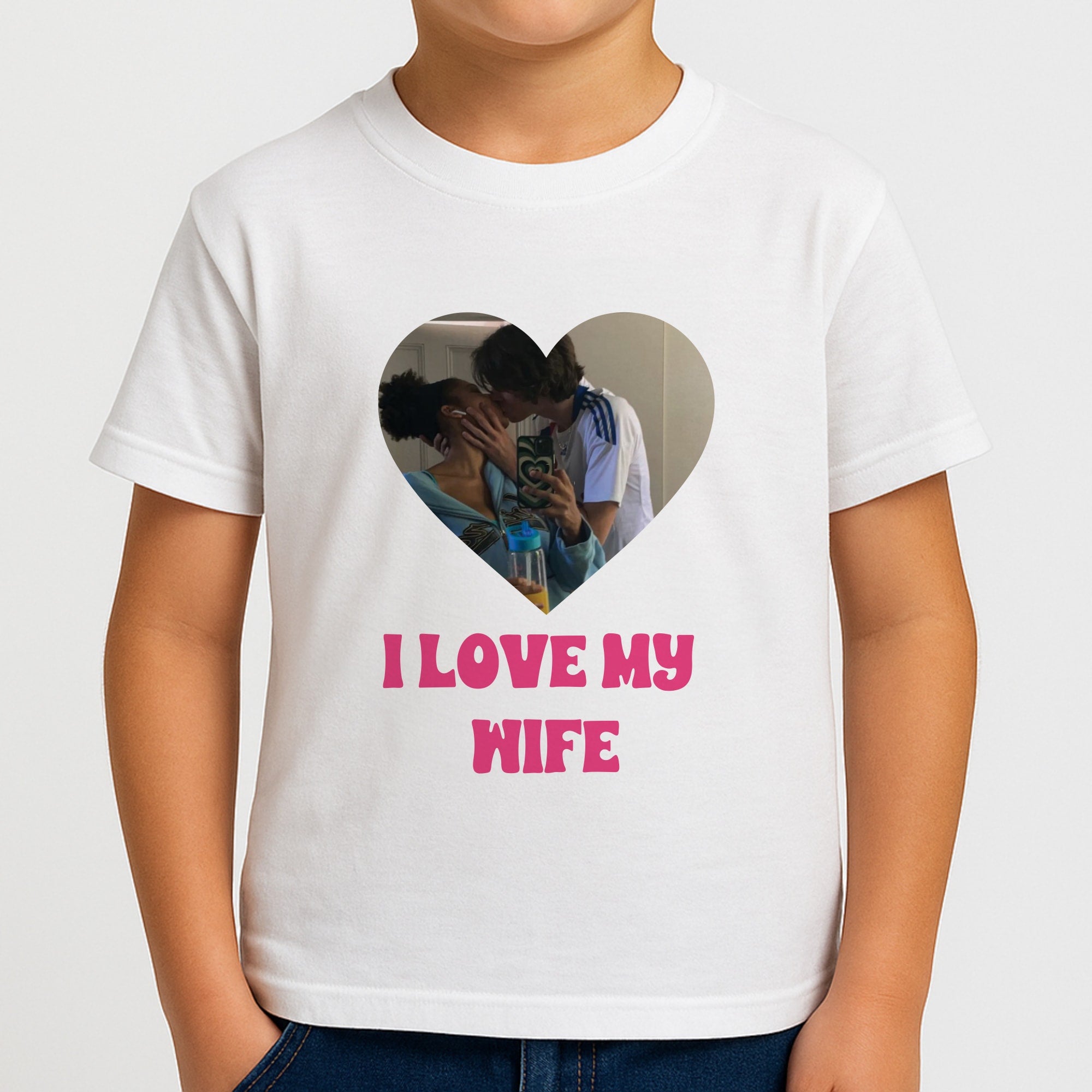 I Love My Wife - Personalised Couples Boys T-Shirt