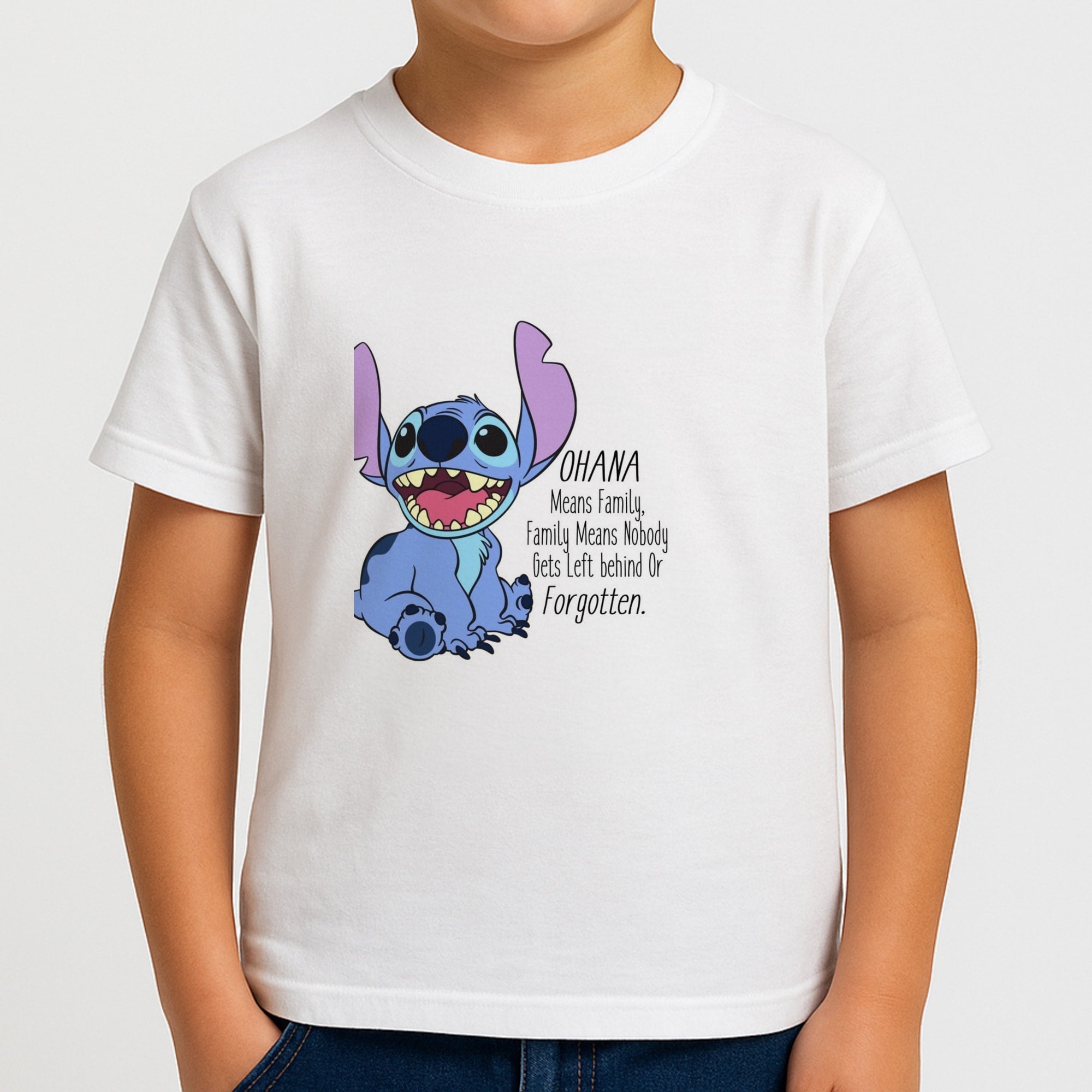 Ohana Means Family - Blue Alien Boys T-Shirt