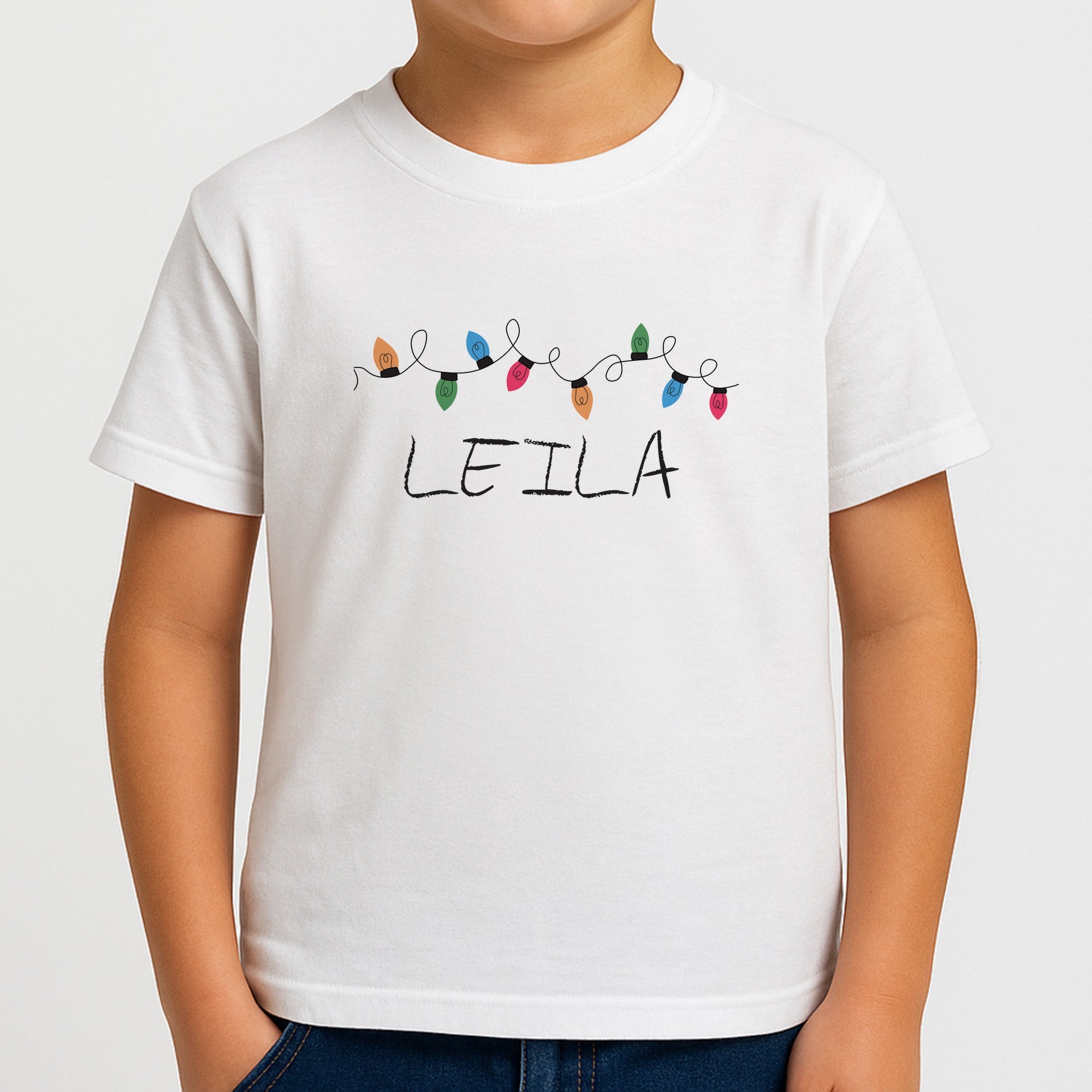 Fairy Lights - Personalised Stranger Boys T-Shirt
