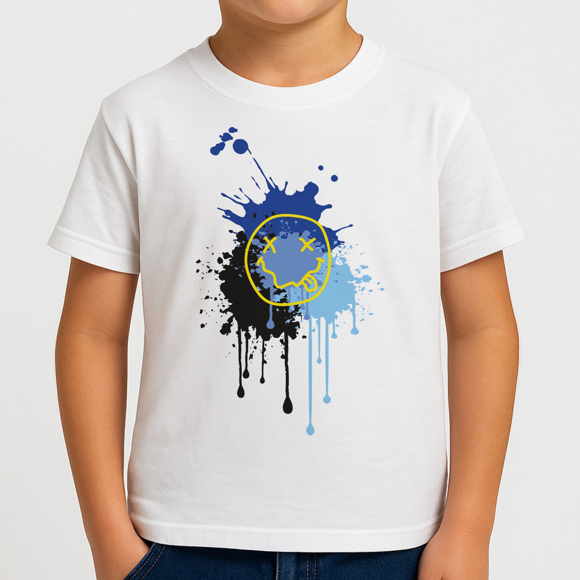Blue Graffiti - Skate Aesthetic Boys T-Shirt