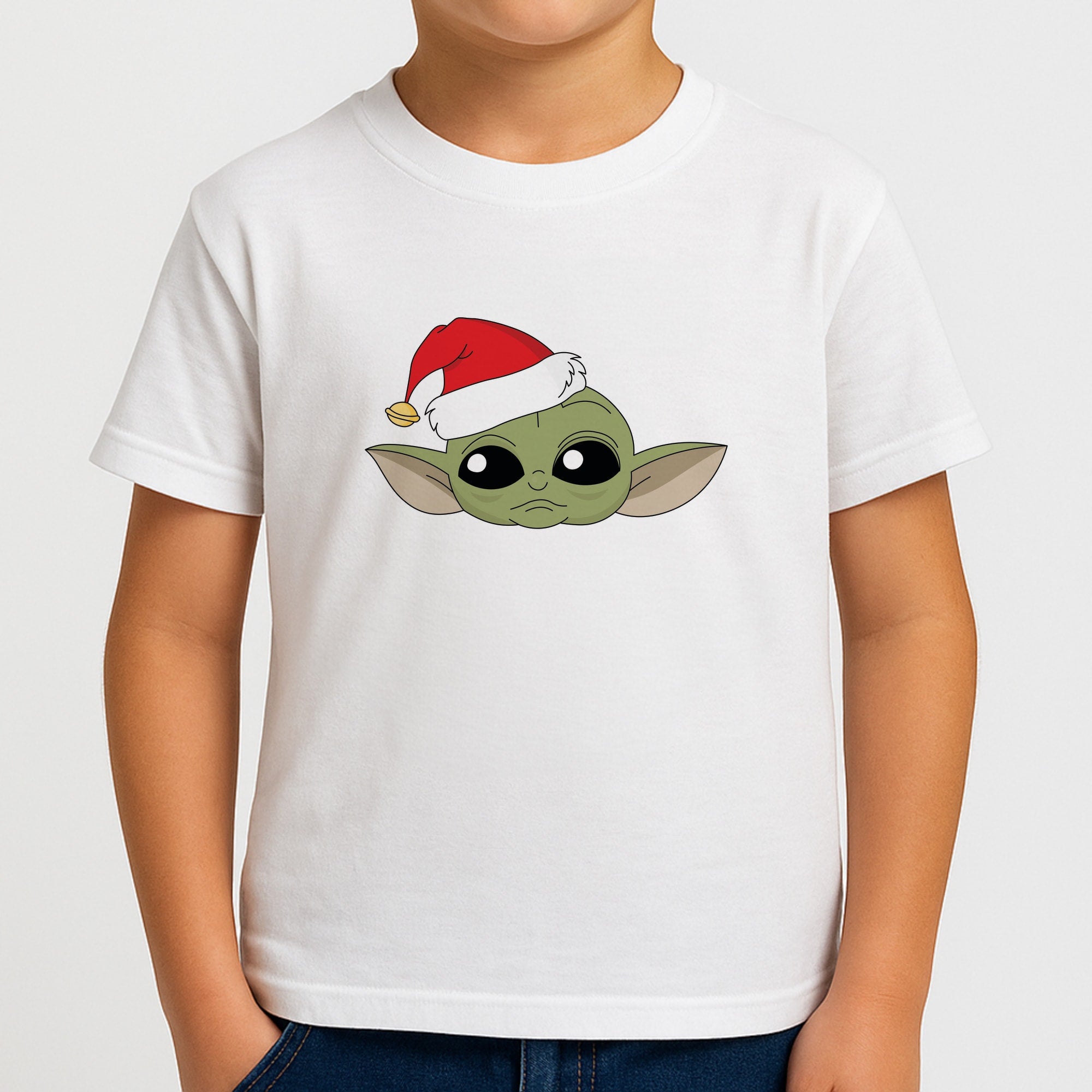 Baby Yoda Christmas Pattern Boys T-Shirt