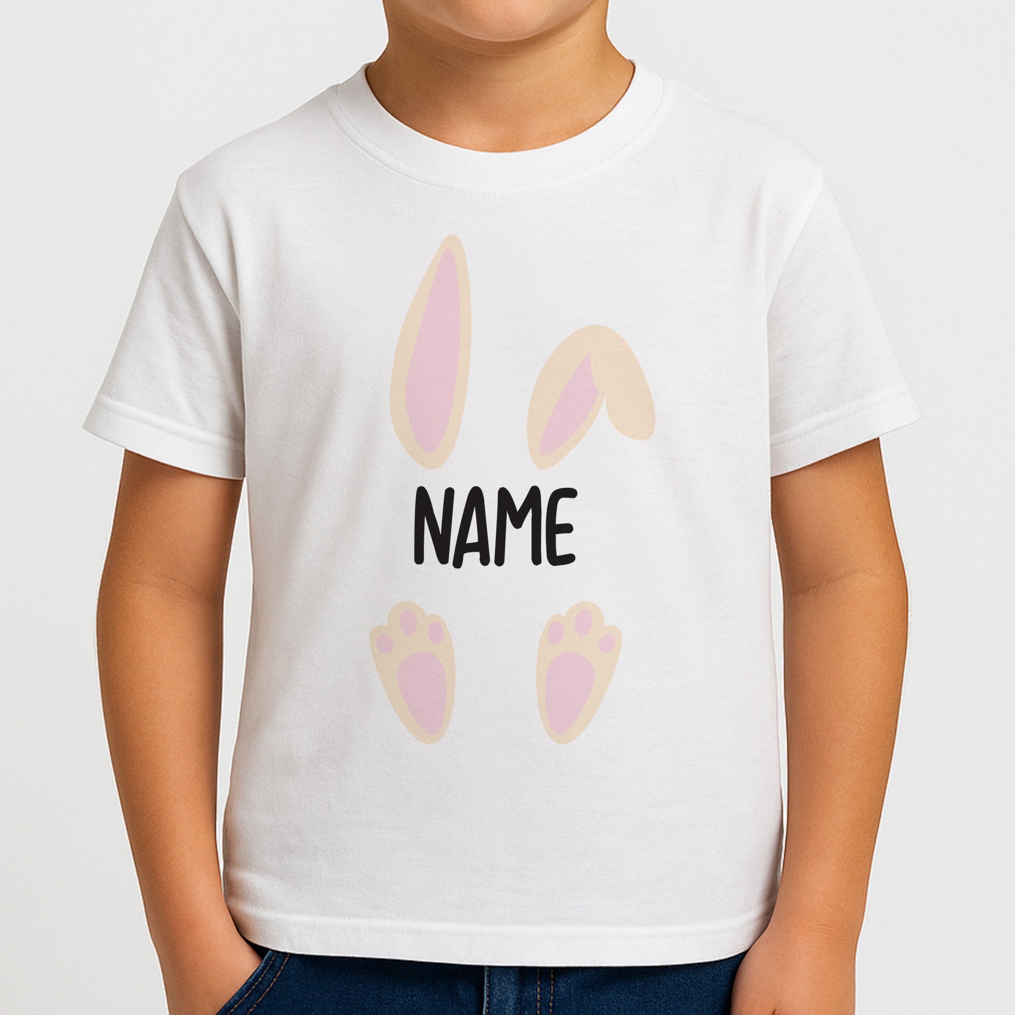 White Bunny Personalised Boys T-Shirt