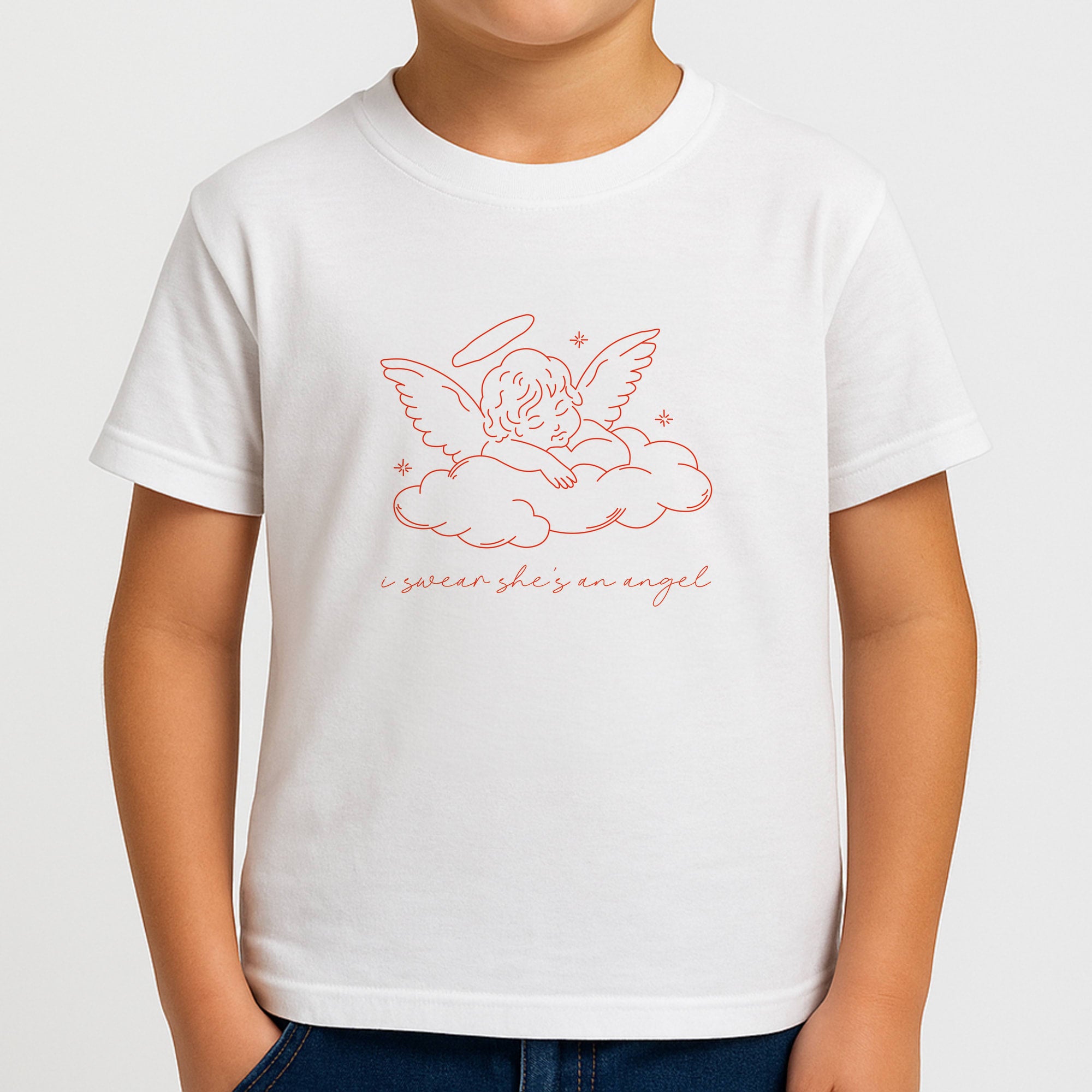 I Swear Shes An Angel - Clean Girl Aesthetic Boys T-Shirt