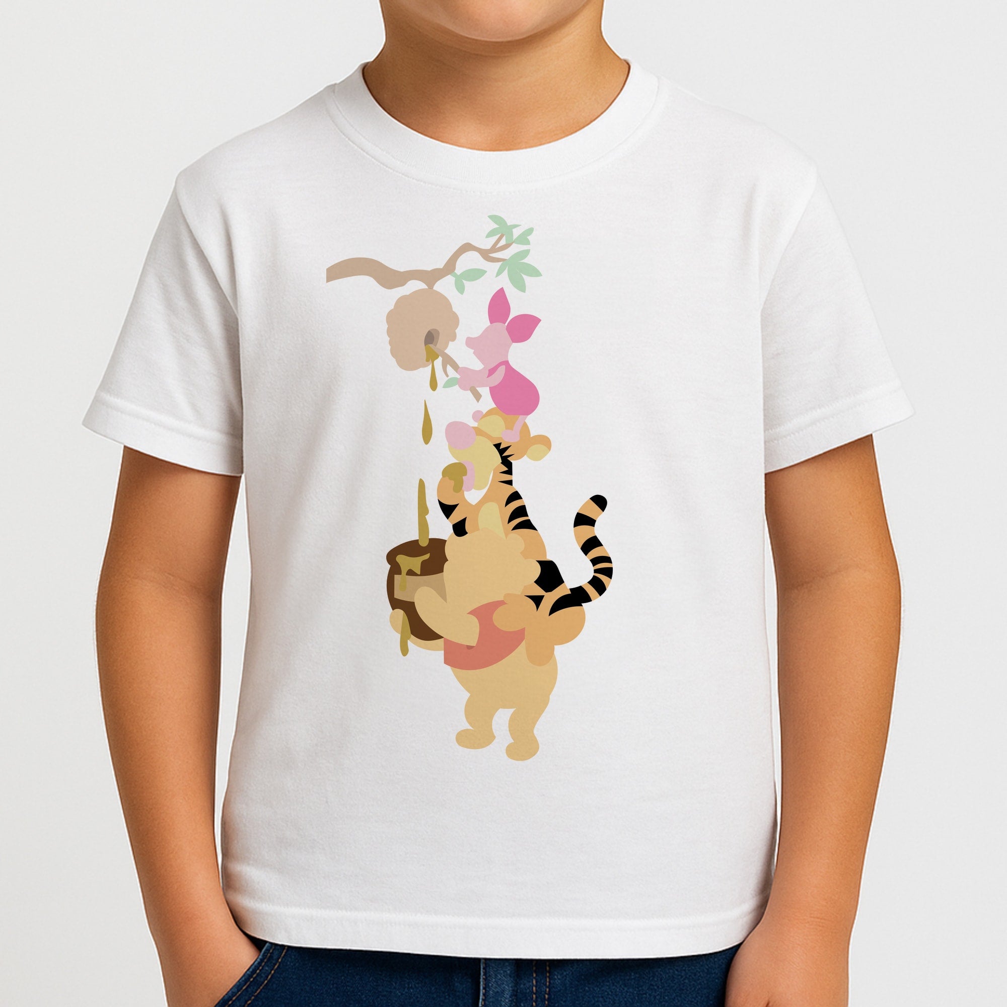 Bouncing Tiger , Piglet , Yellow Bear Boys T-Shirt