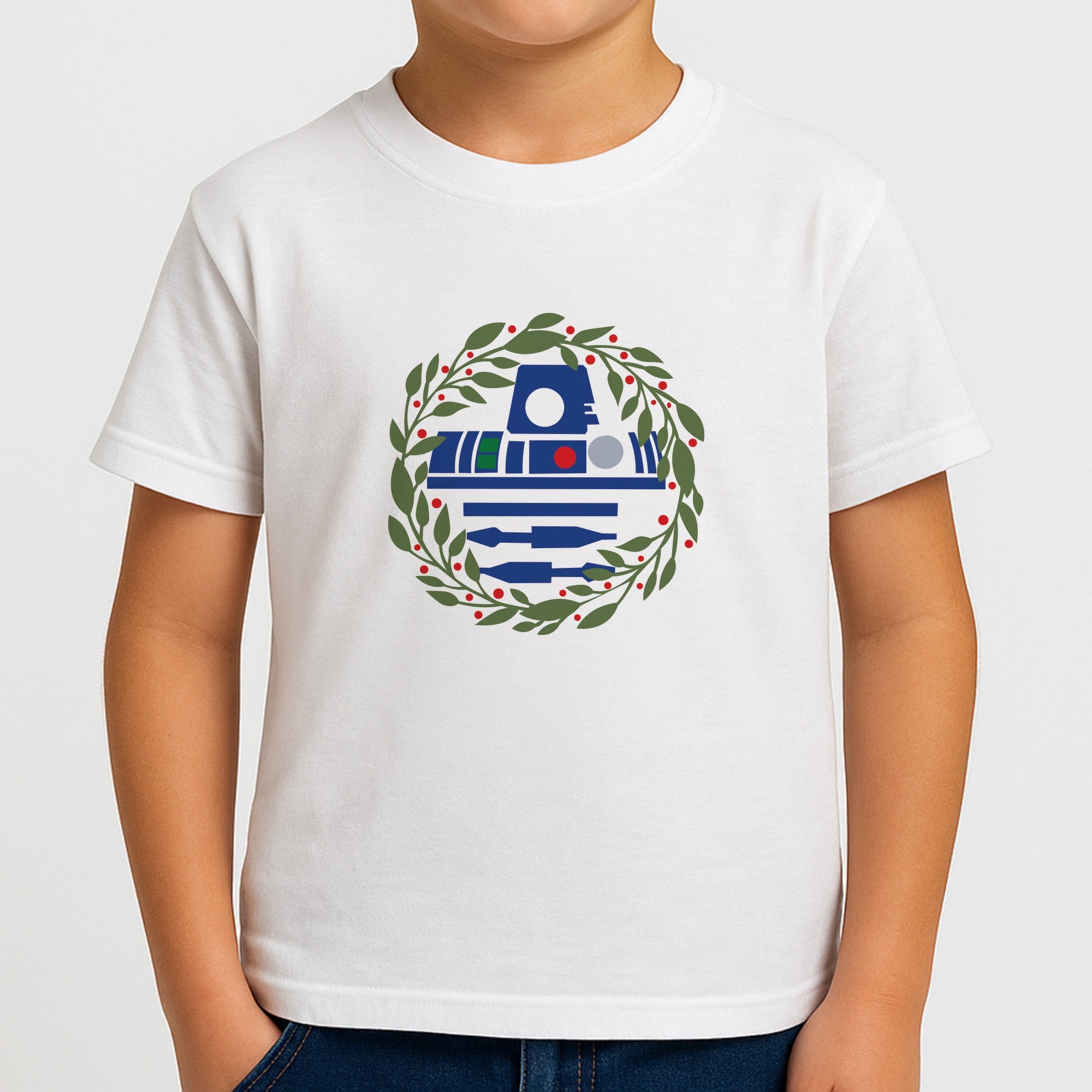 R2D2 Christmas Wreath Boys T-Shirt