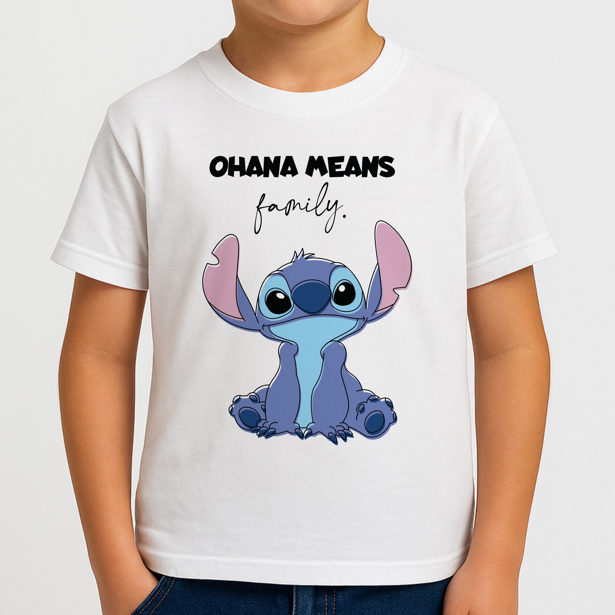 Ohana Means Family Pink Boys T-Shirt