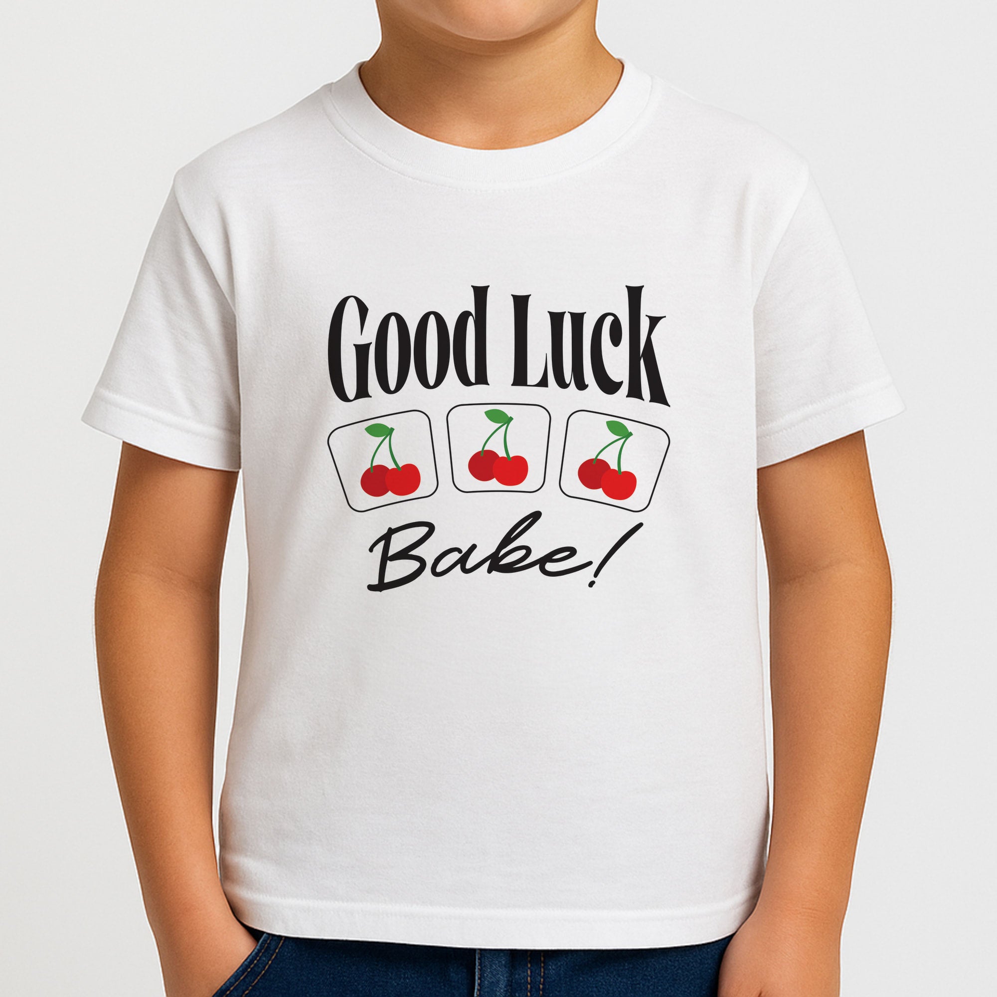 Good Luck Babe Cherries Boys T-Shirt