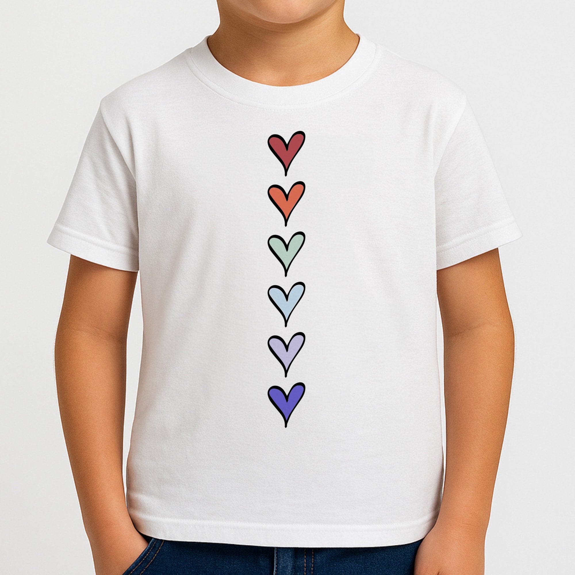 Love Heart Line Boys T-Shirt