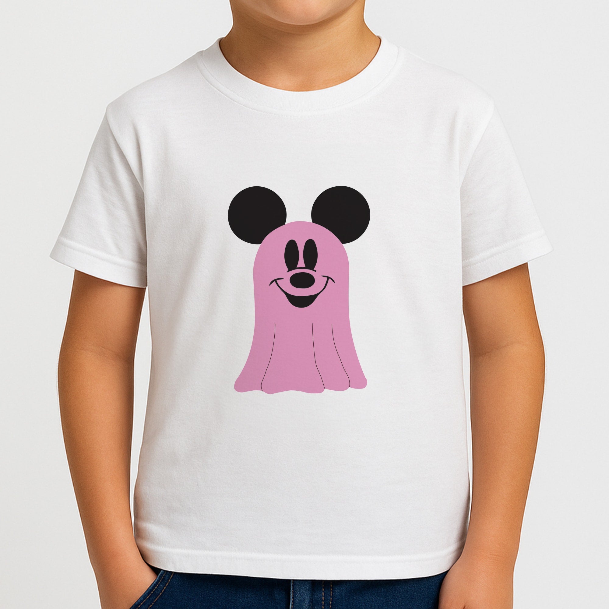 Mouse Ghost Pattern Halloween Boys T-Shirt