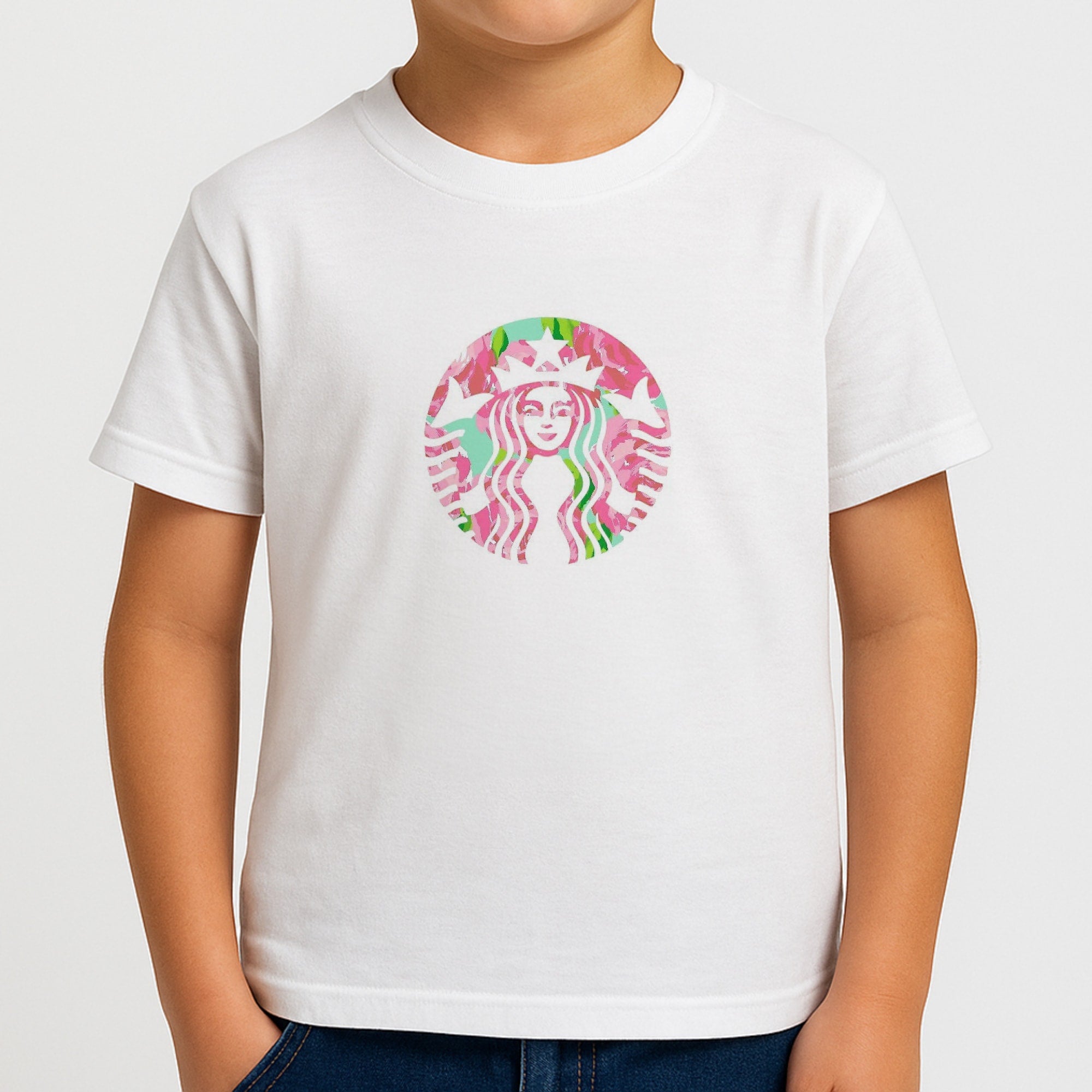 Pink Coffee Logo Boys T-Shirt