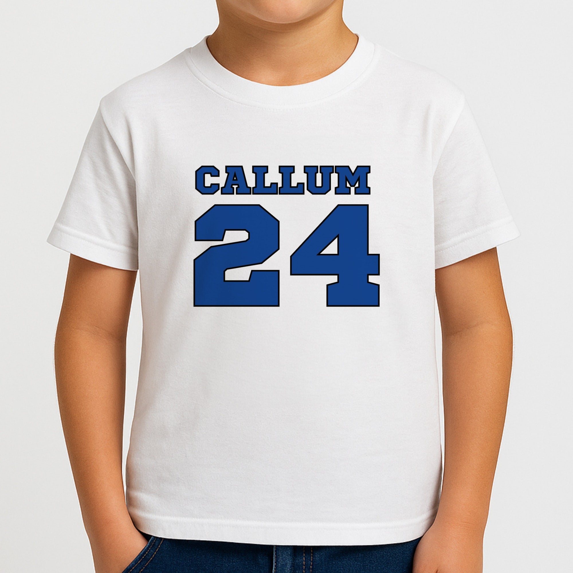 Dark Blue - Personalised Football Boys T-Shirt