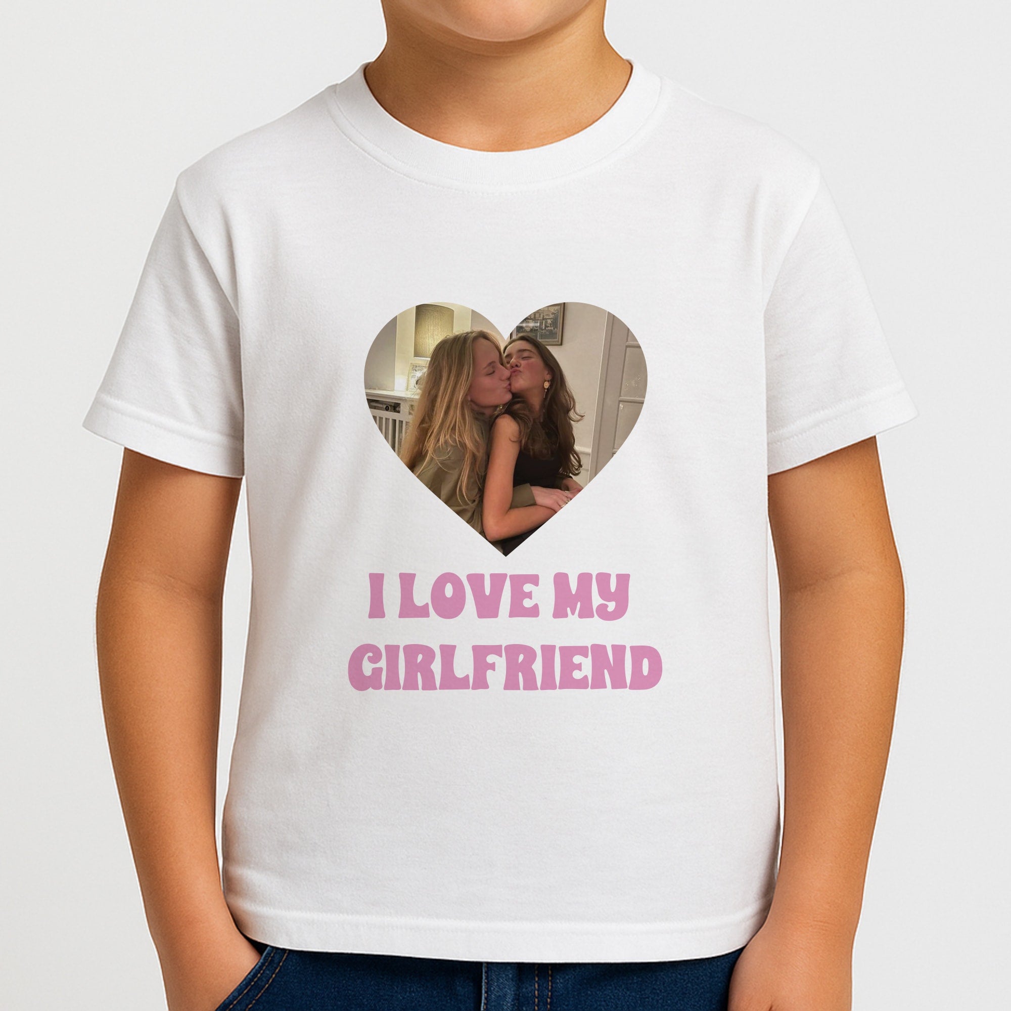 I Love My Girlfriend - Personalised Couples Boys T-Shirt