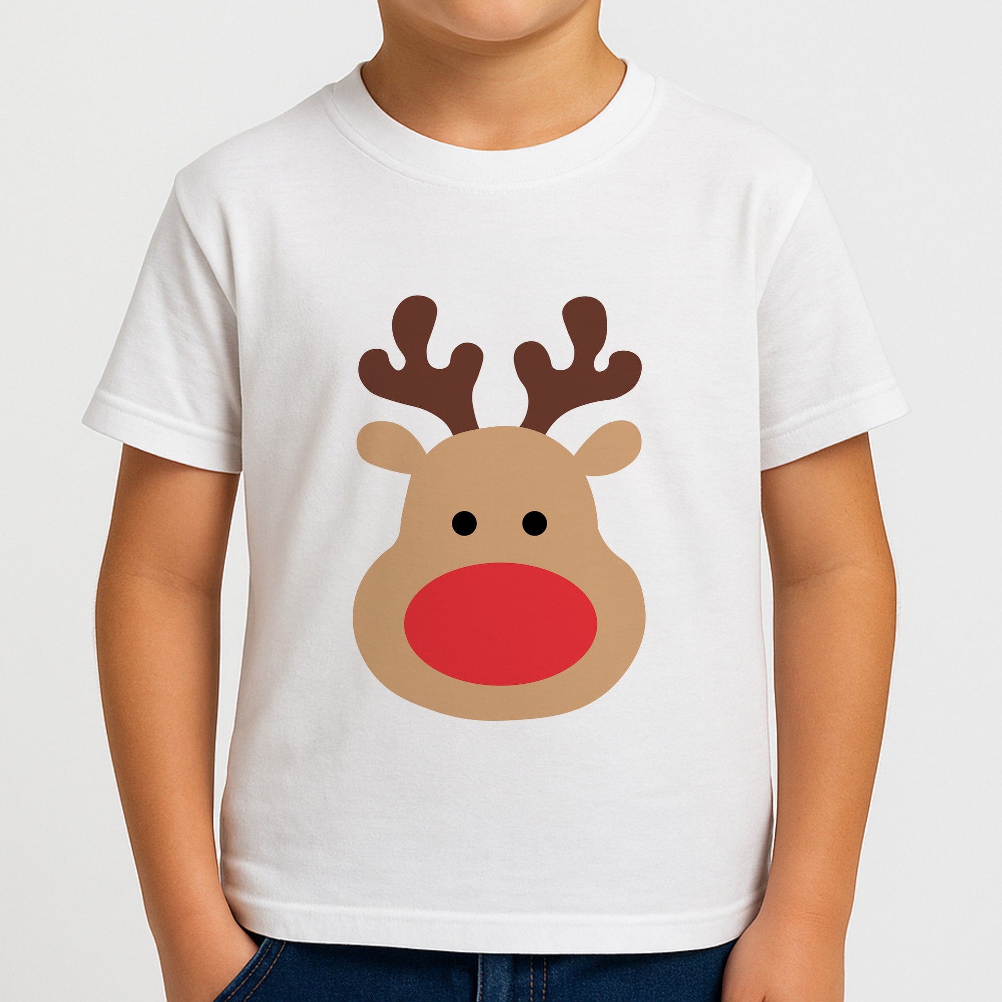 Rudolph Face - Christmas Boys T-Shirt