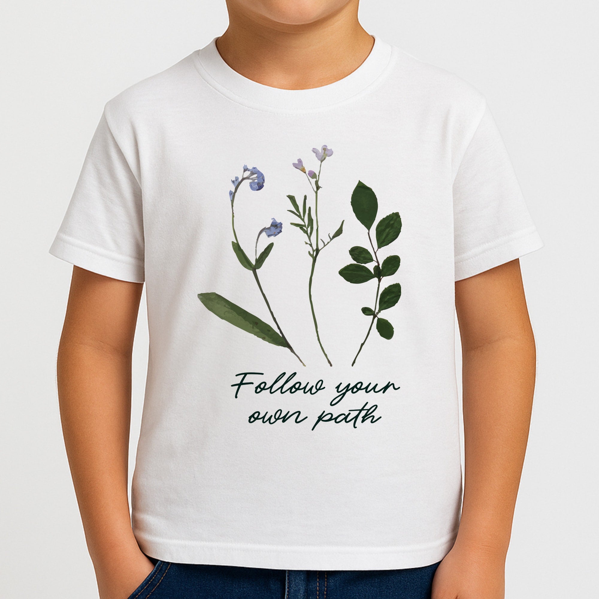 Follow Your Own Path Dark Green Boys T-Shirt