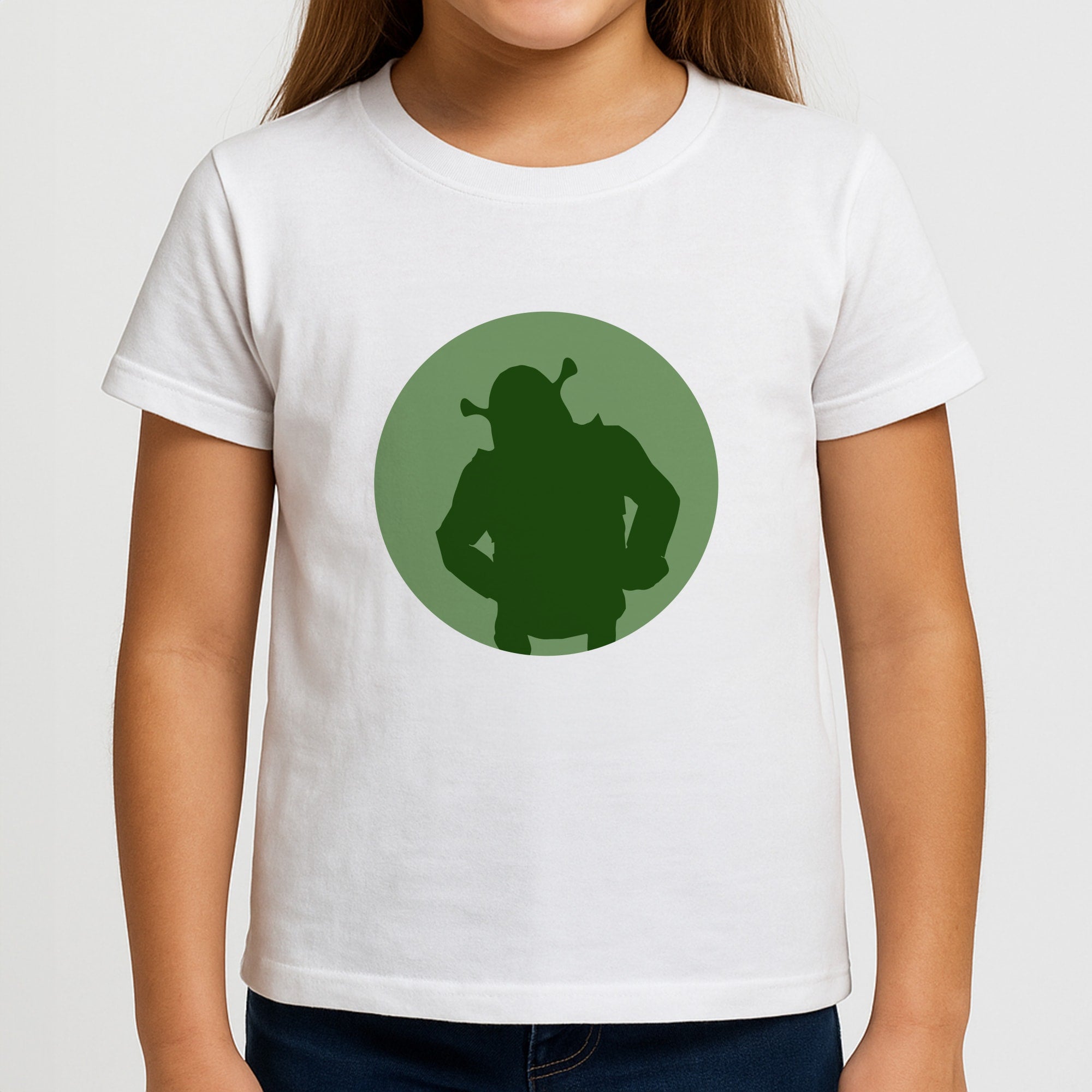 Green Ogre Outline Girls T-Shirt