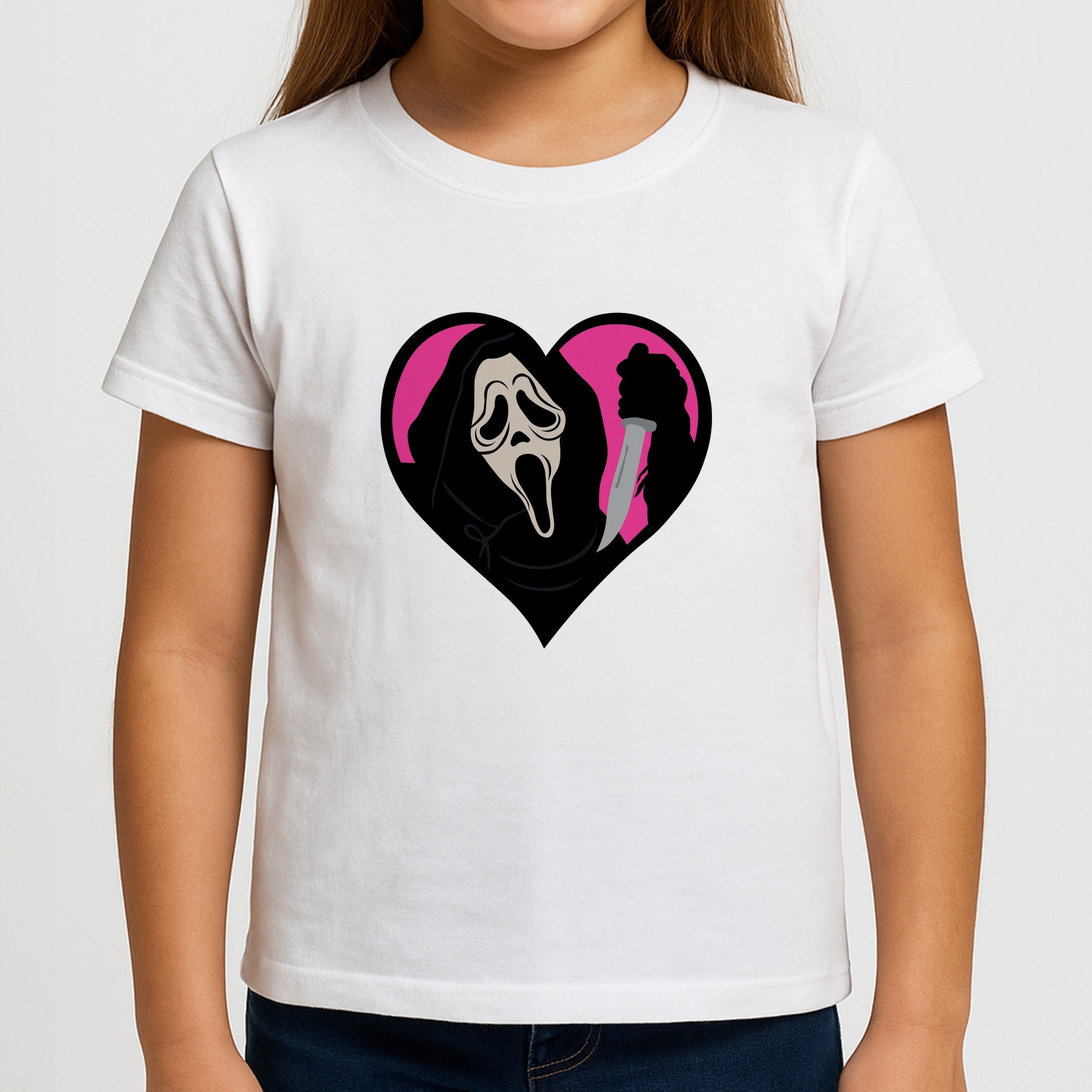 Heart face - Halloween Girls T-Shirt