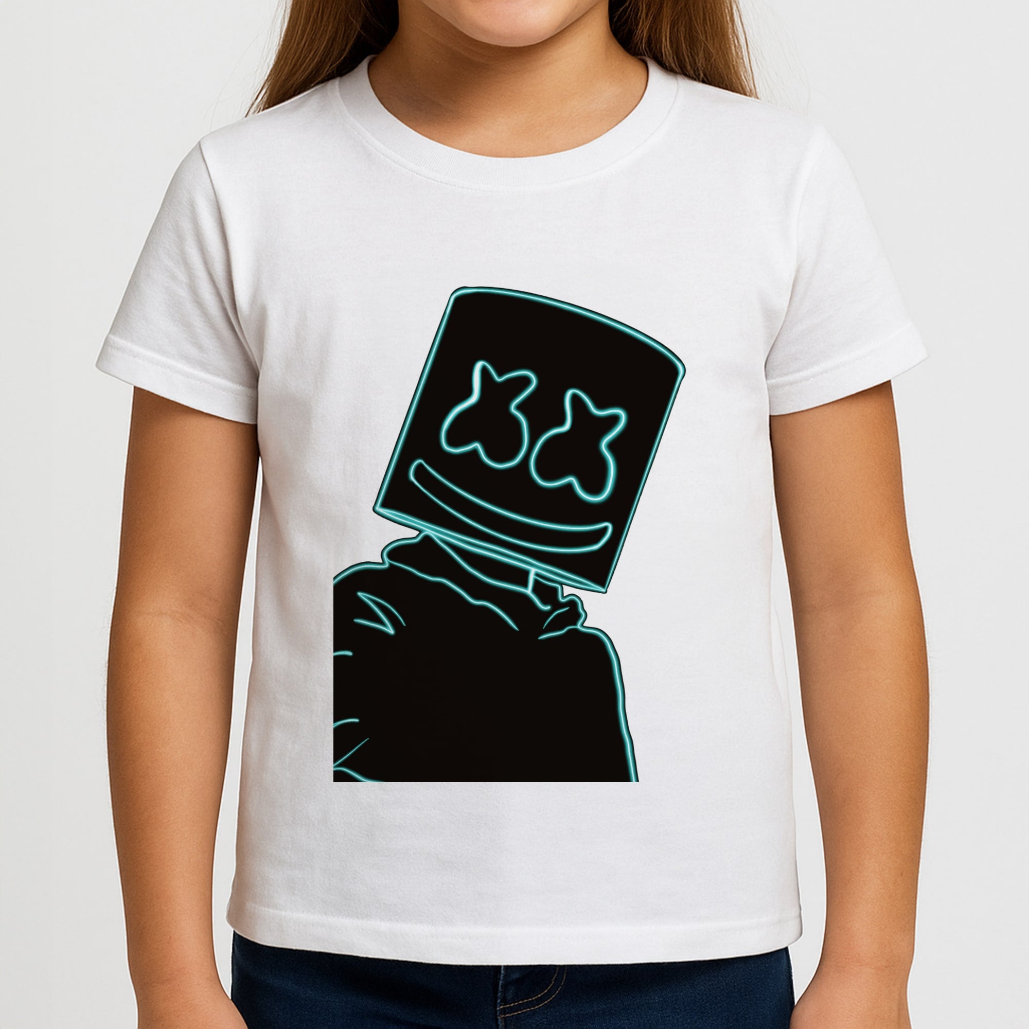 Black White Helmet DJ Neon Girls T-Shirt