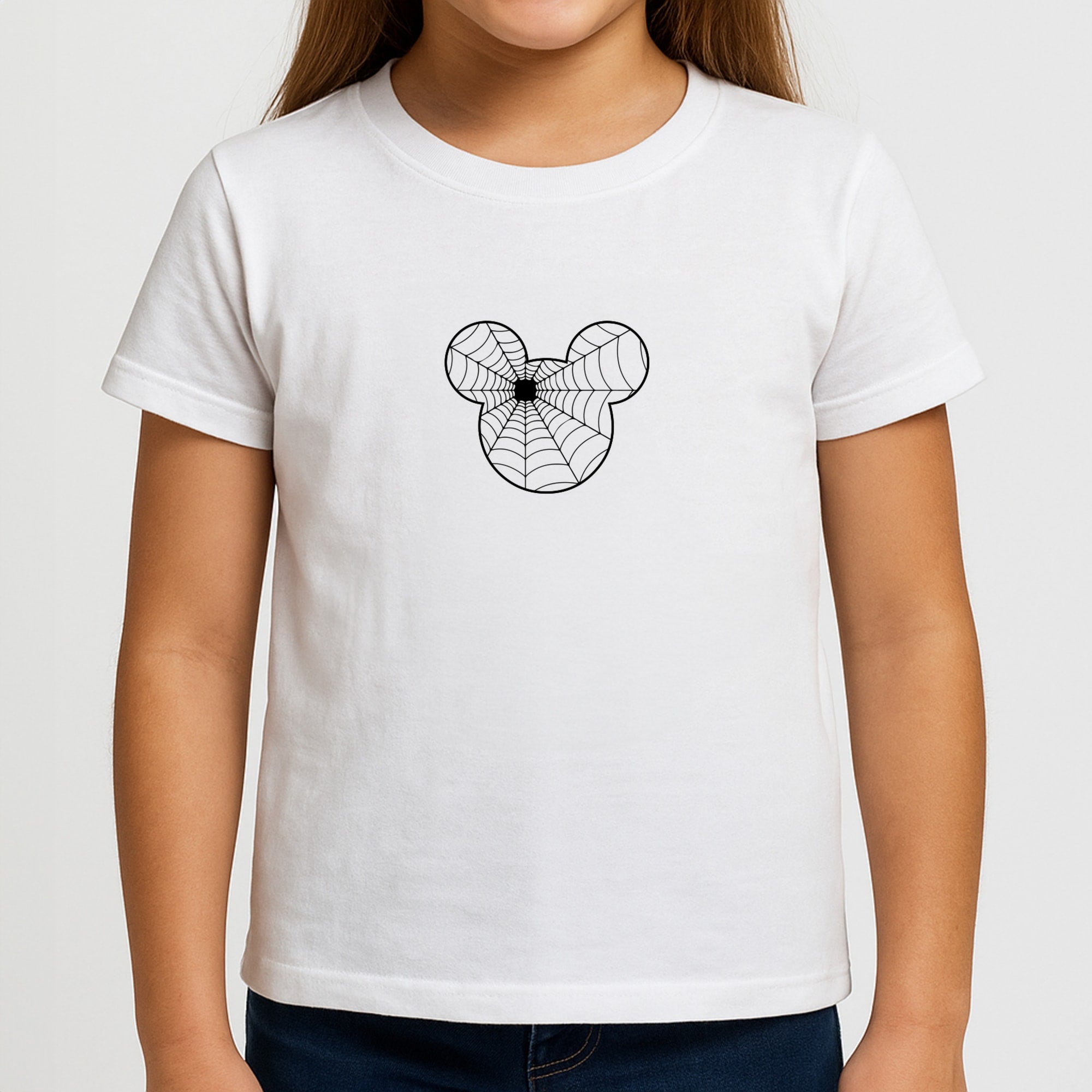 Fairytale Mouse Spider Web - Halloween Girls T-Shirt