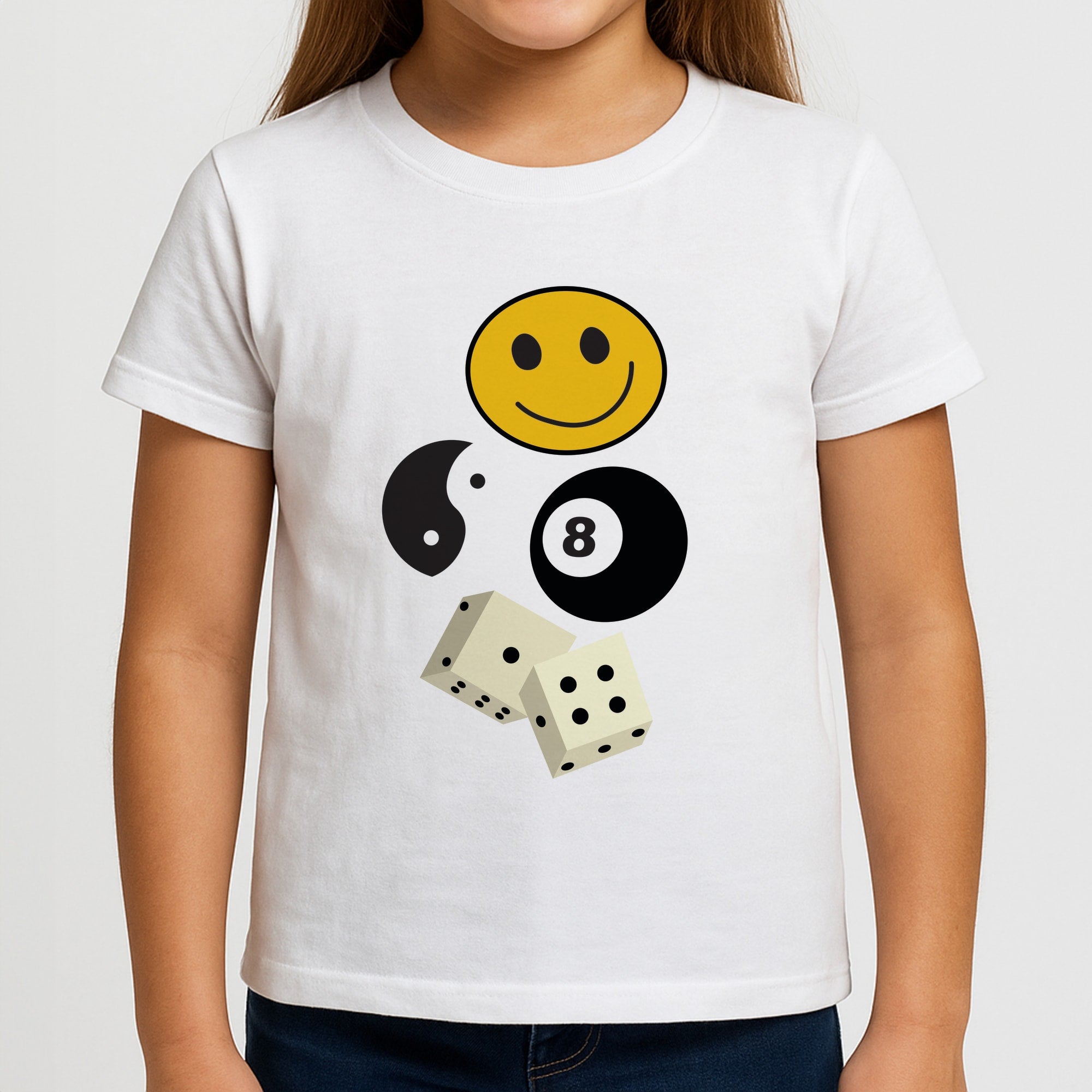 8 Ball Pattern - Skate Aesthetic Girls T-Shirt