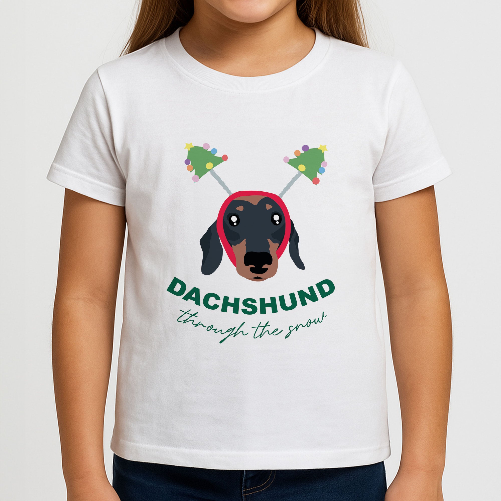 Dachshund Through The Snow Girls T-Shirt