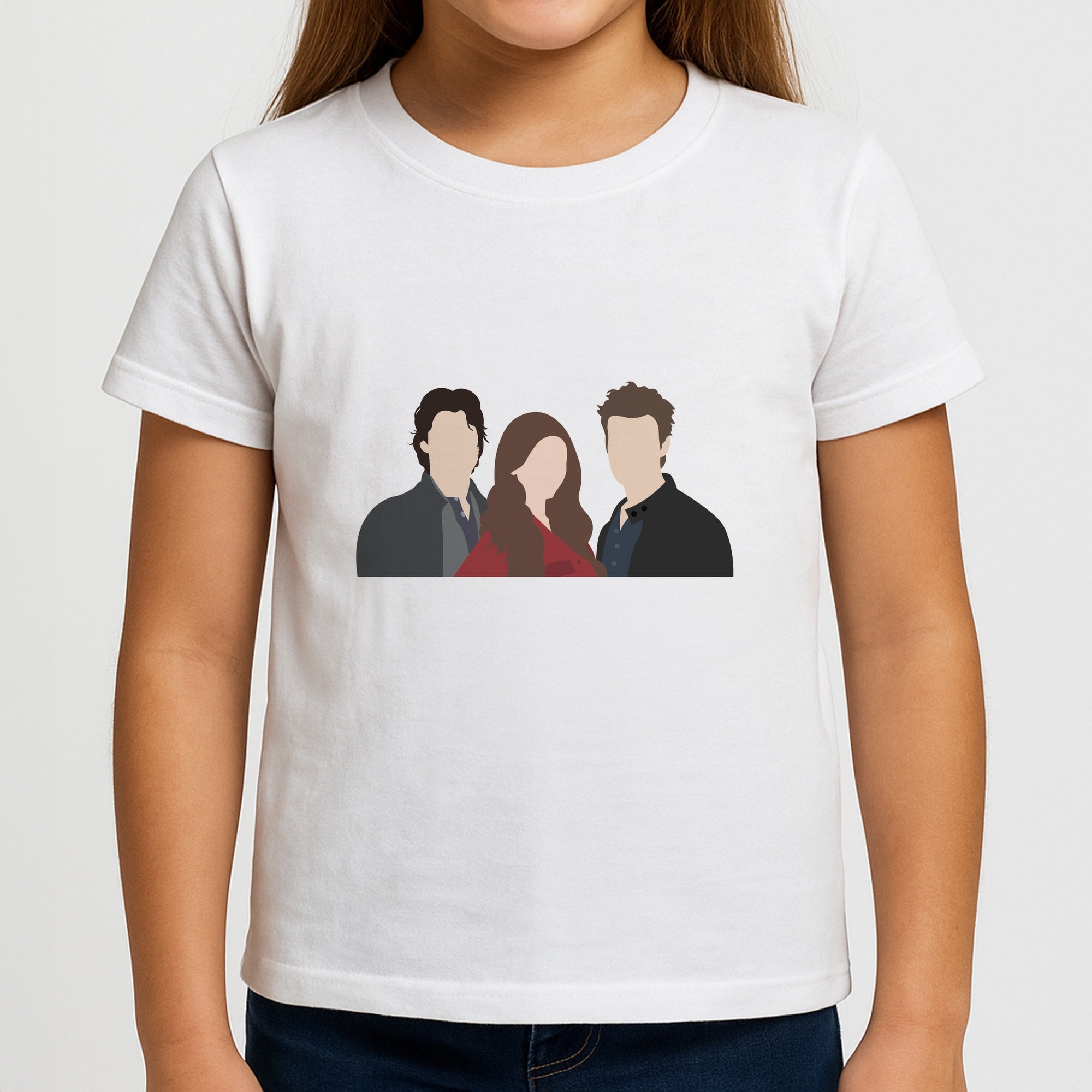 Elena, Damon And Stefan - VD Kids T-Shirt