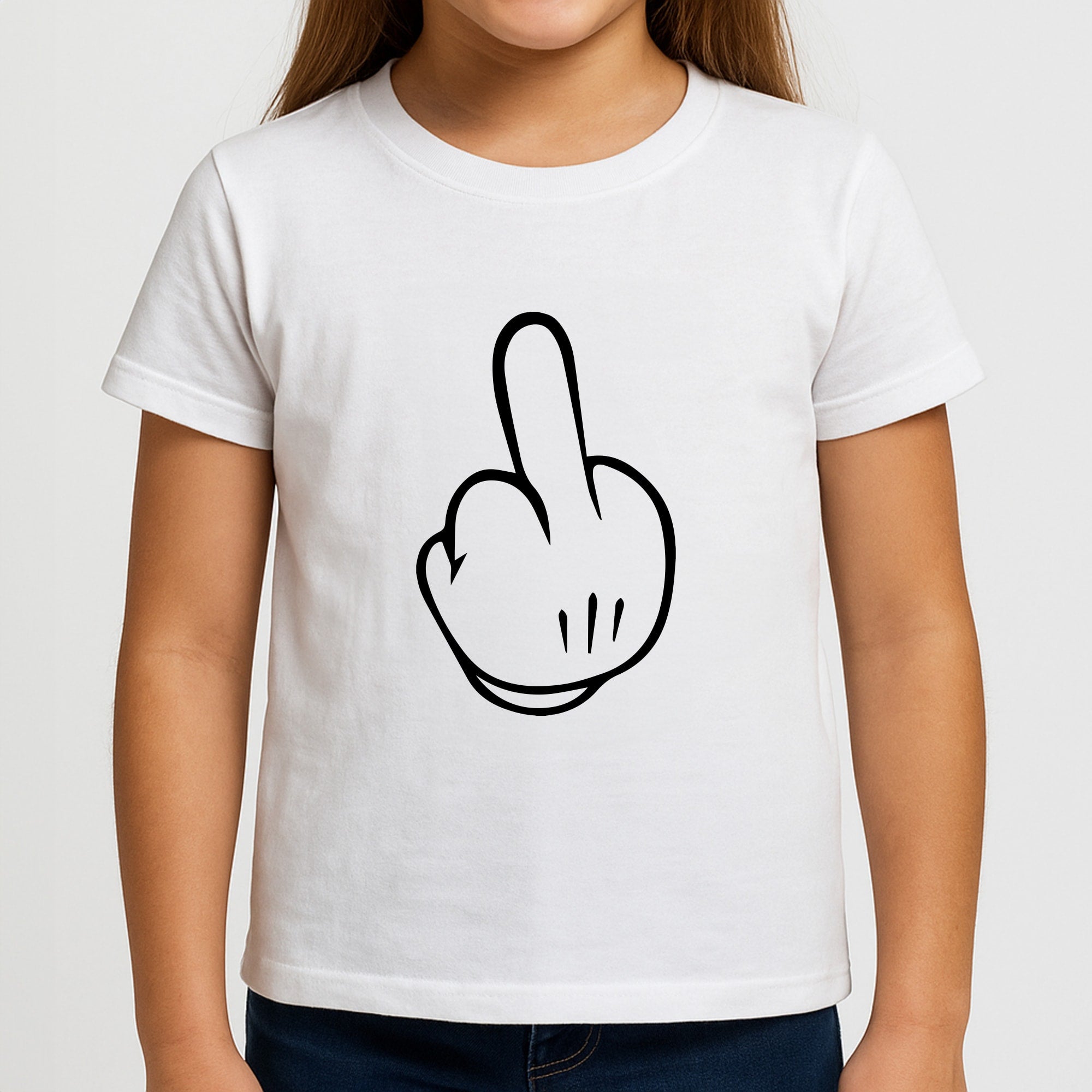 Fairytale Mouse Middle Finger Girls T-Shirt