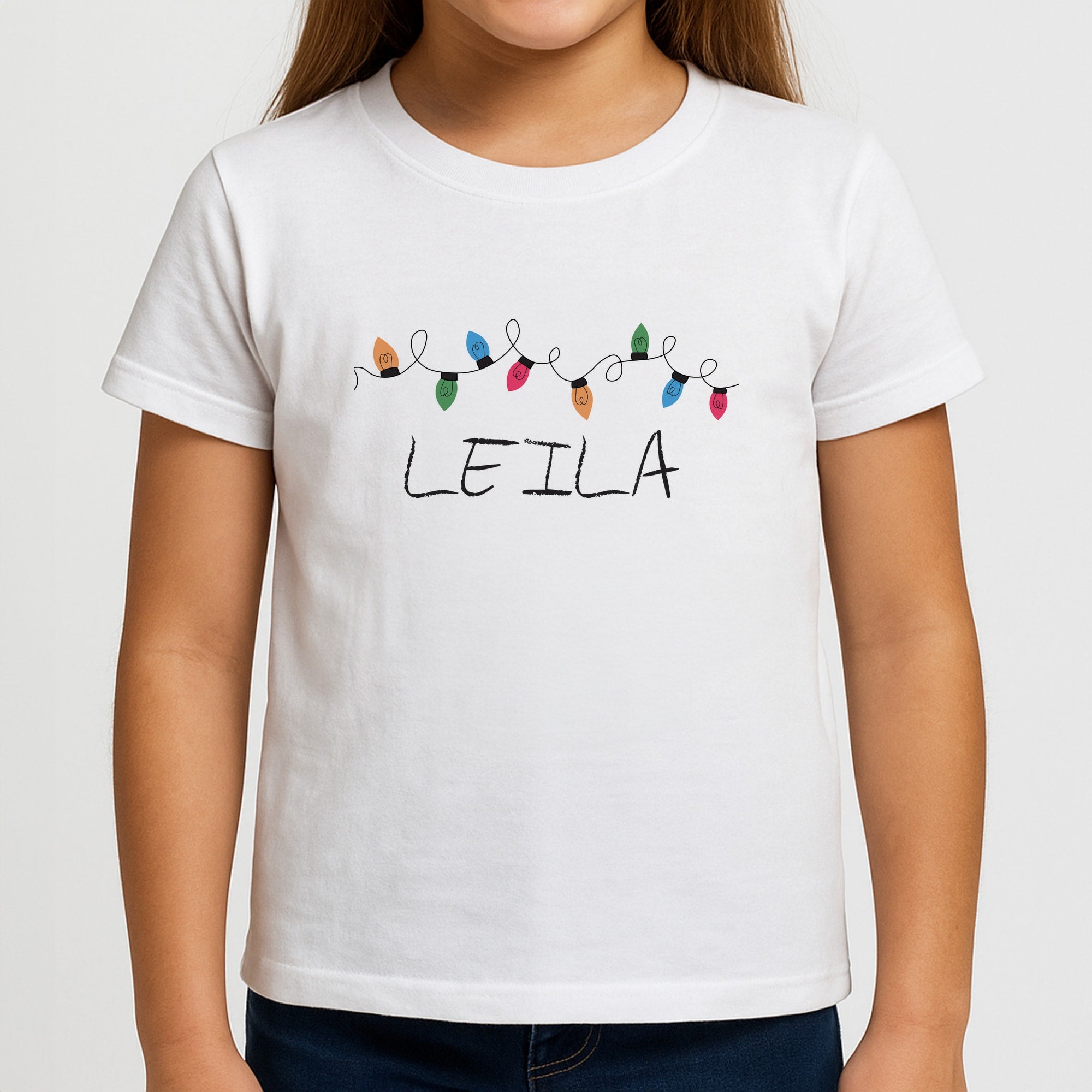 Fairy Lights - Personalised Stranger Girls T-Shirt