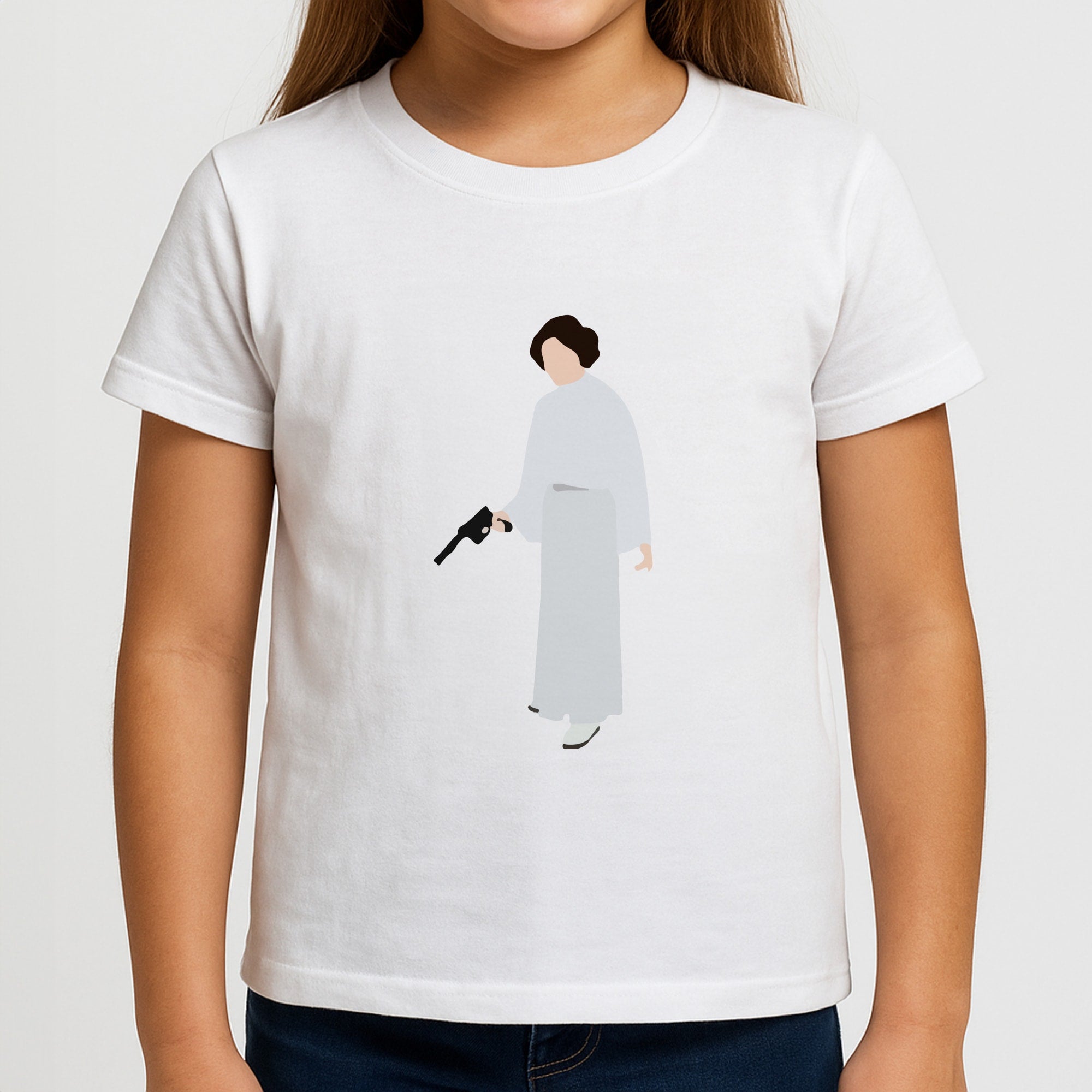 Leia Faceless With Gun Girls T-Shirt