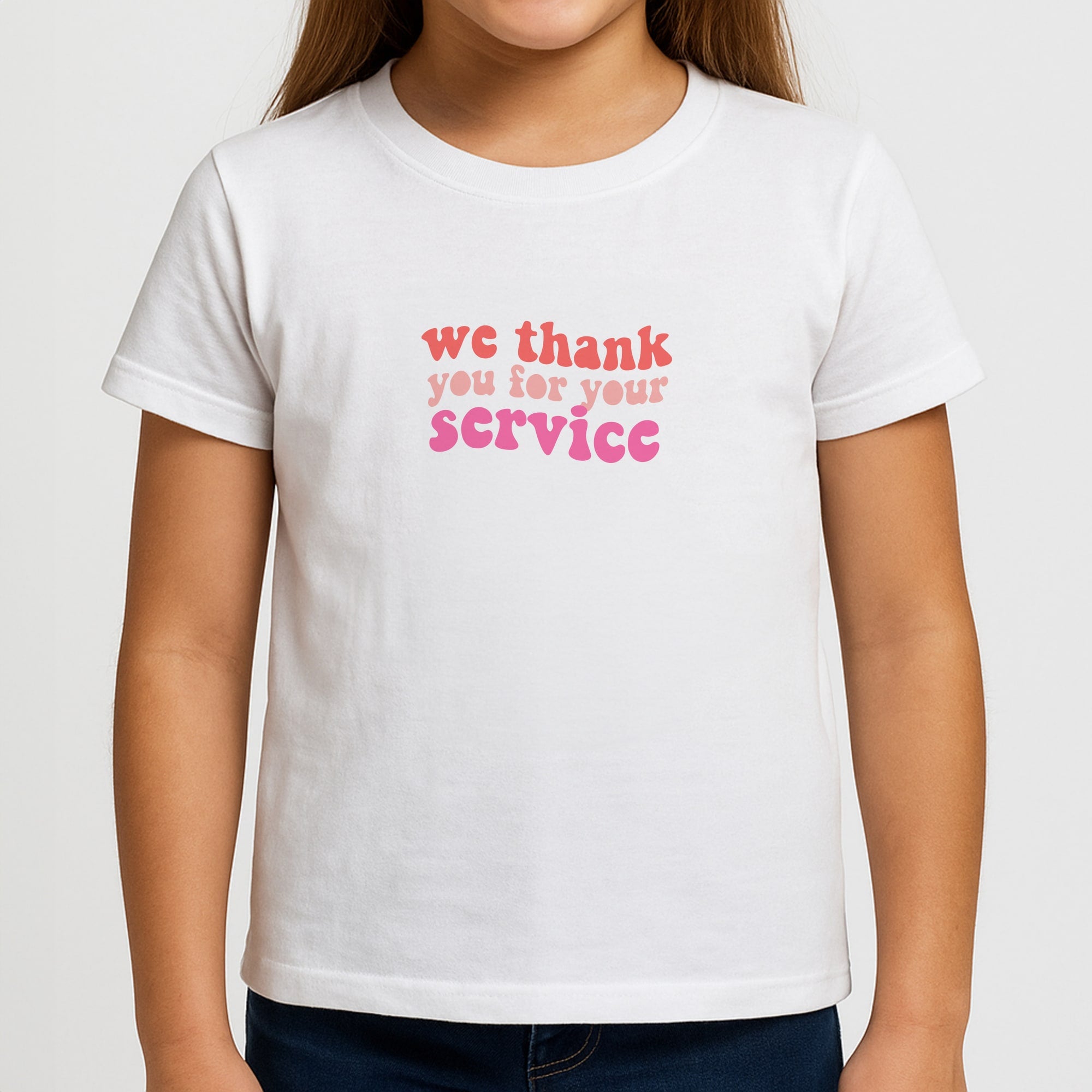 We Thank You For Your Service - Heart TV Girls T-Shirt