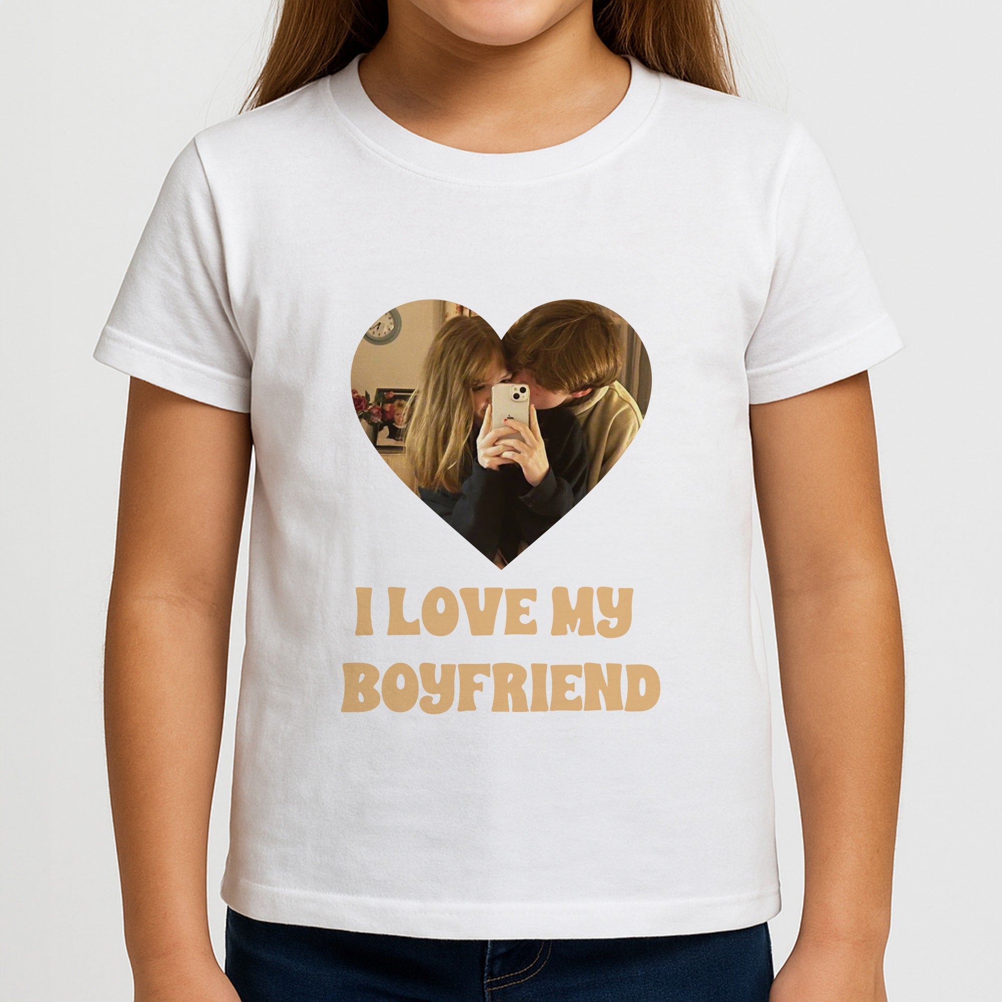 I Love My Boyfriend - Personalised Couples Girls T-Shirt