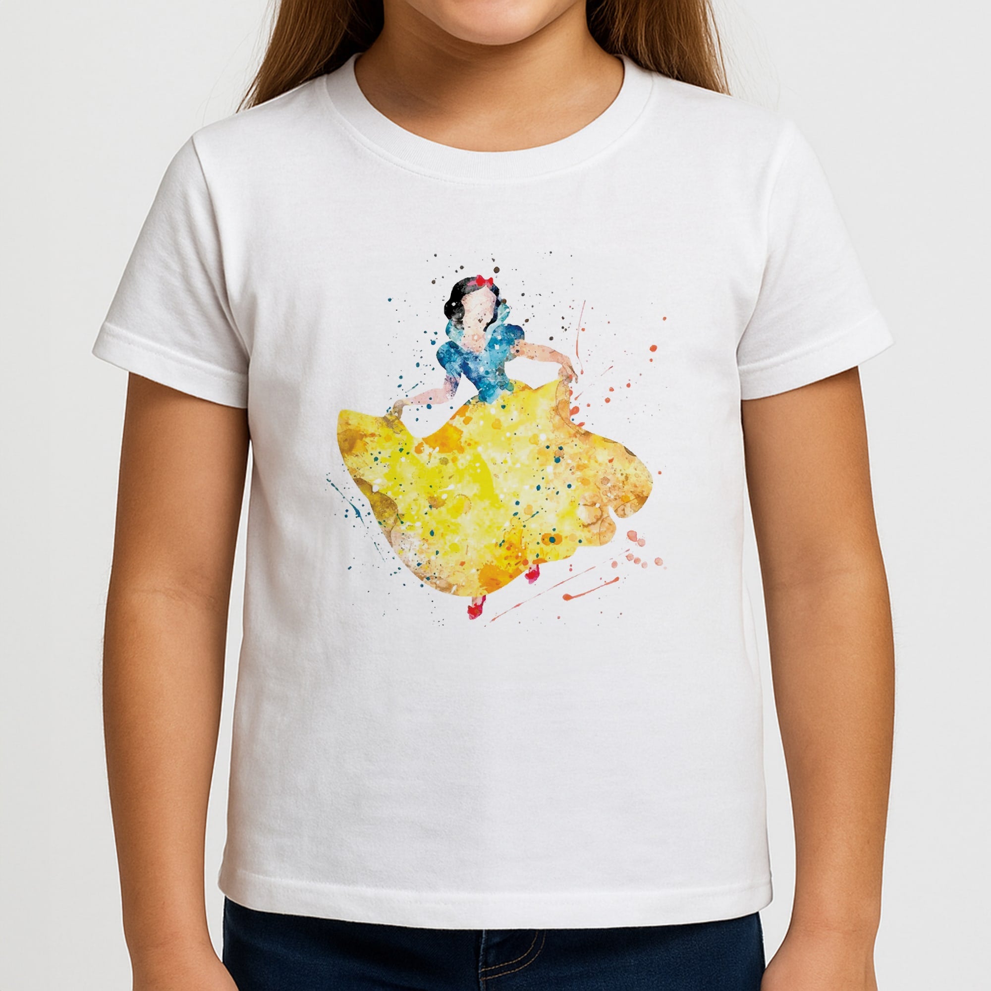 Watercolour Snow White Fairytale Kids T-Shirt