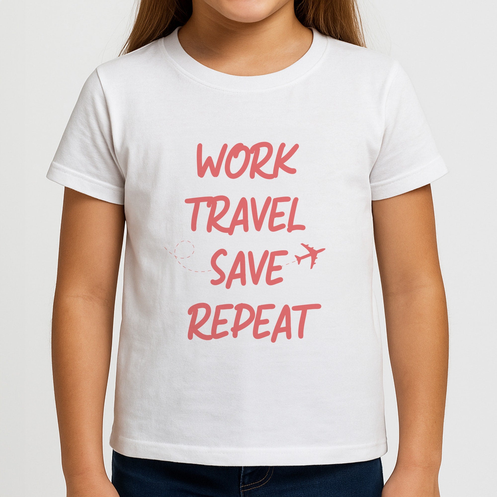 Work Travel Save Repeat - Travel Girls T-Shirt