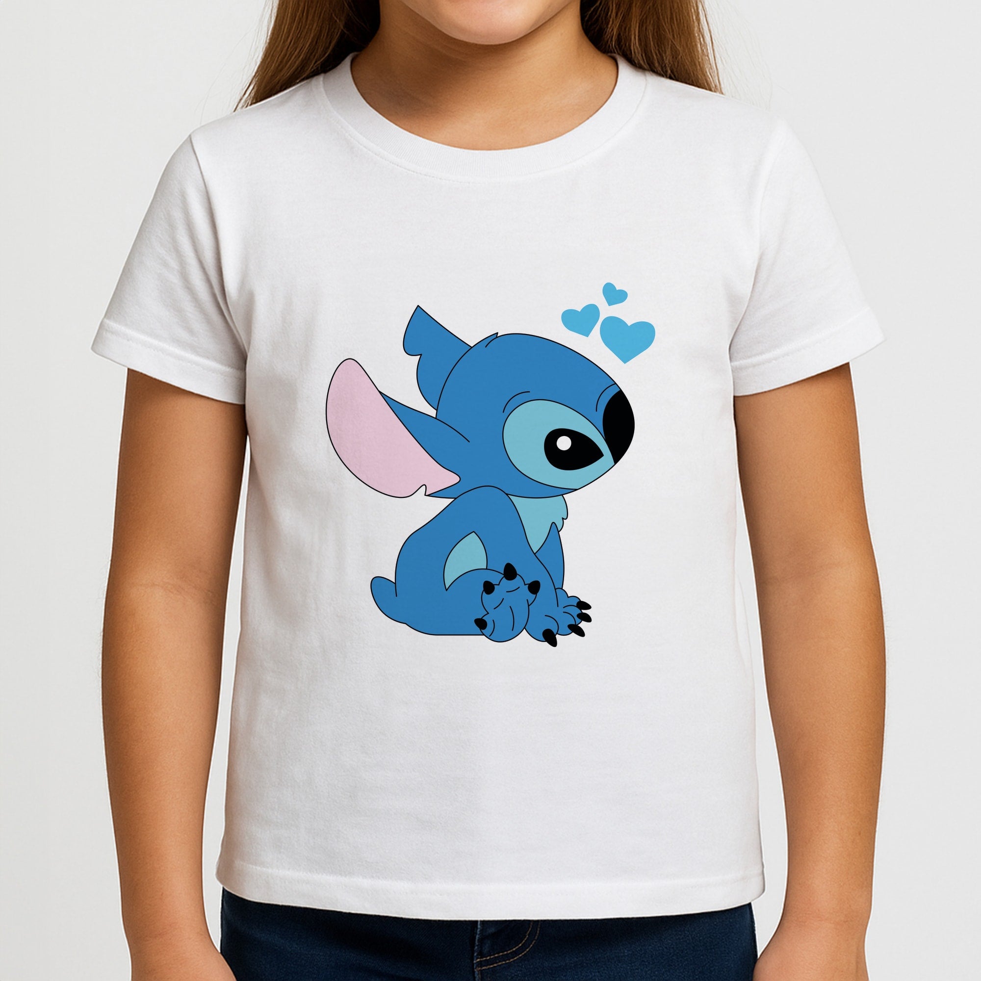 Blue Hearts Alien Blue Valentine's Girls T-Shirt