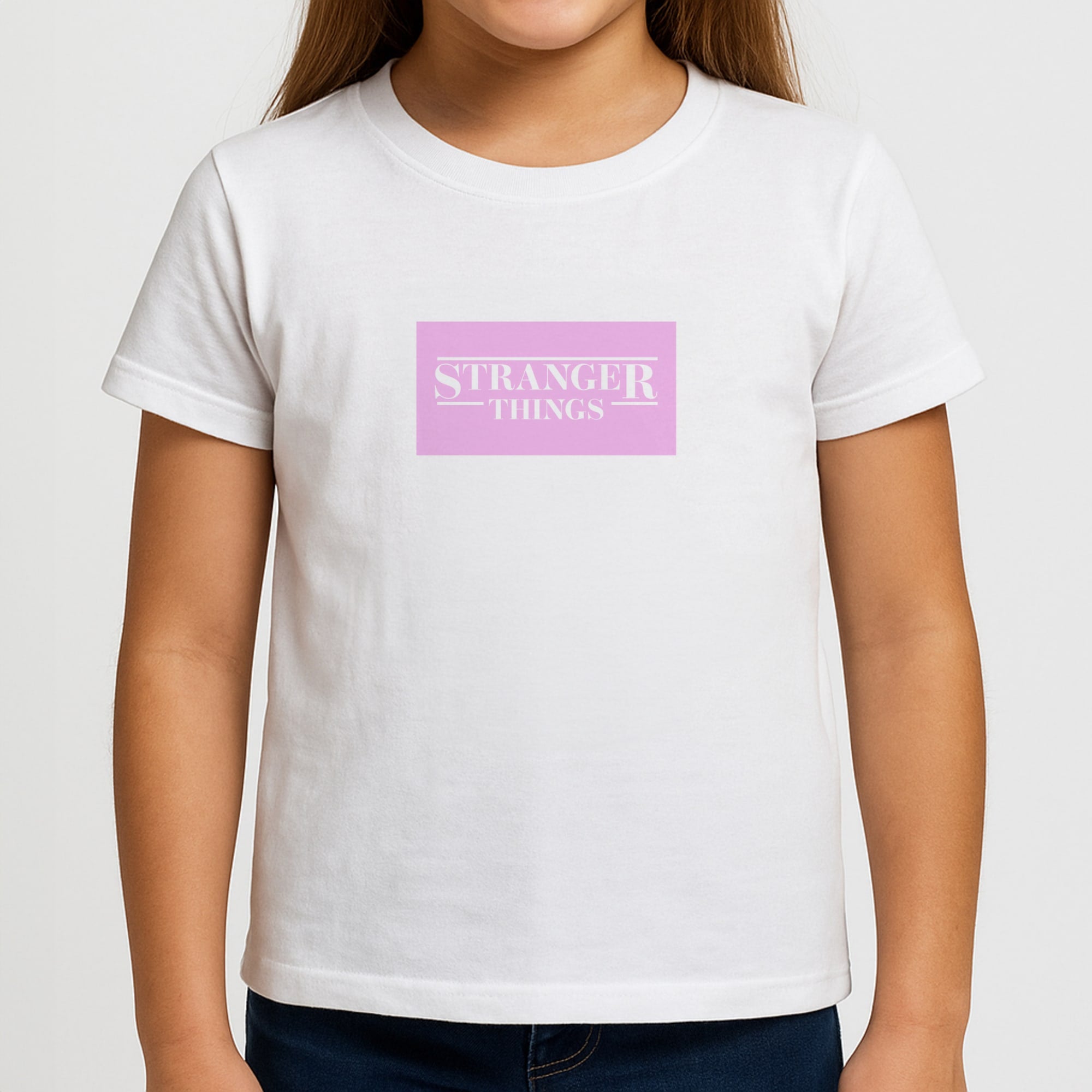 Pink Galaxy Stranger Girls T-Shirt