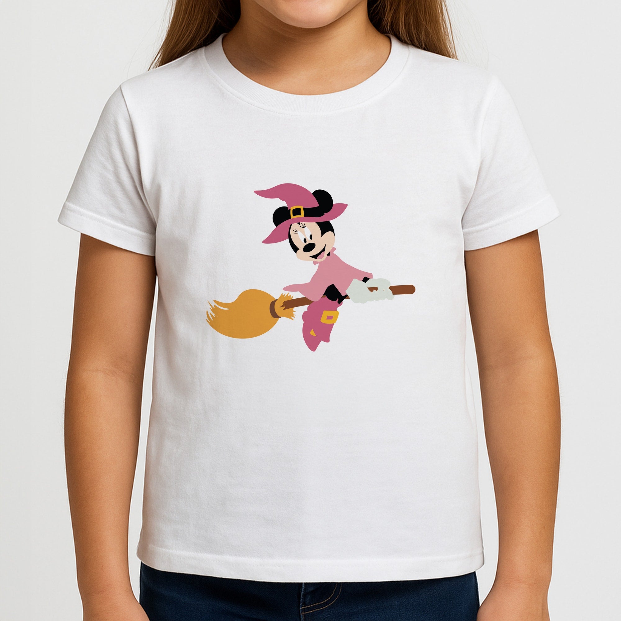 Witch Female Mouse Halloween Girls T-Shirt