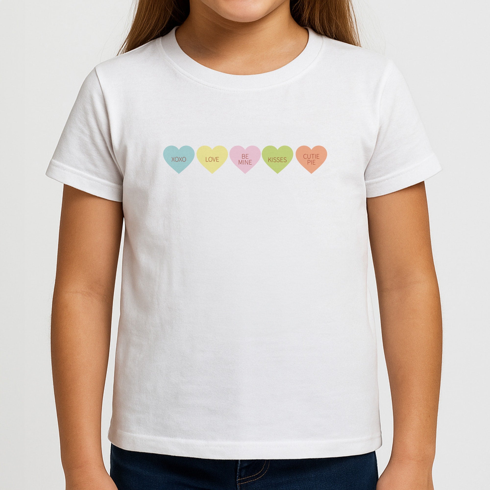 Love Hearts- Valentine's Day Girls T-Shirt