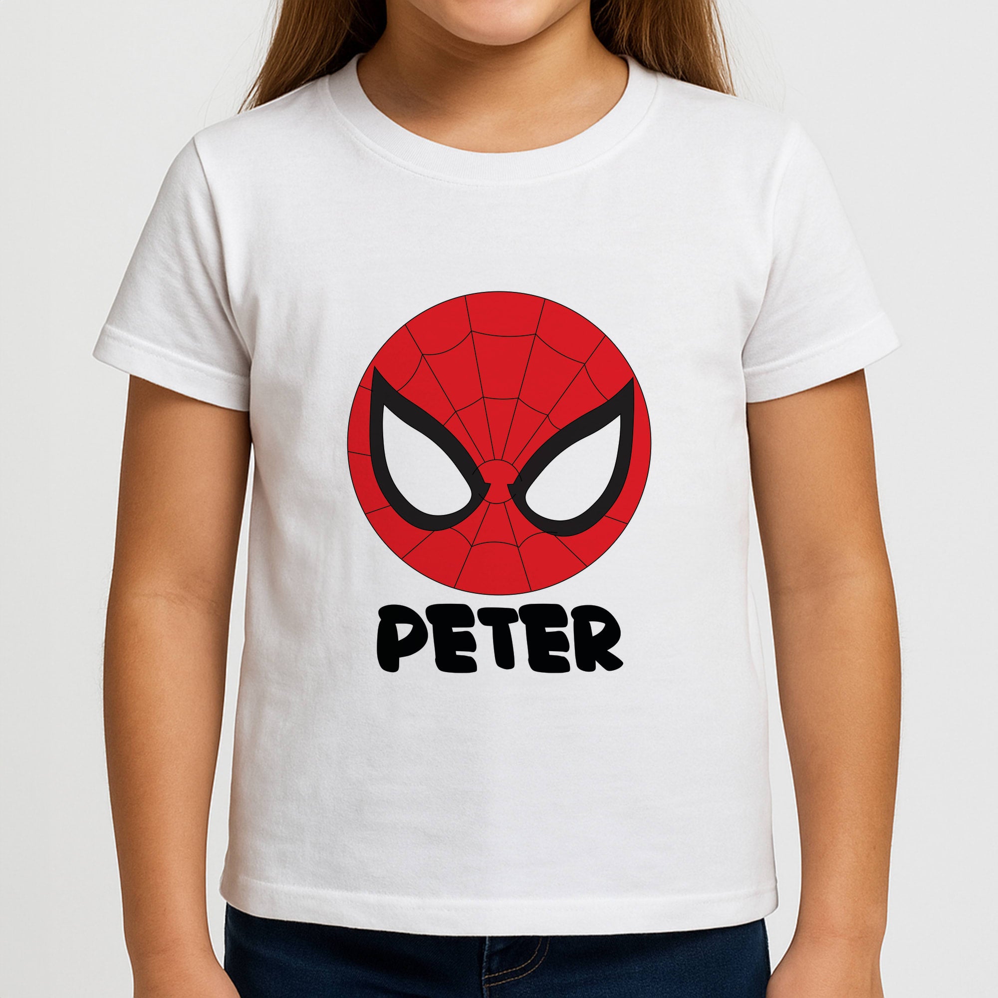 SpiderMan - Personalised Superhero Comic Girls T-Shirt