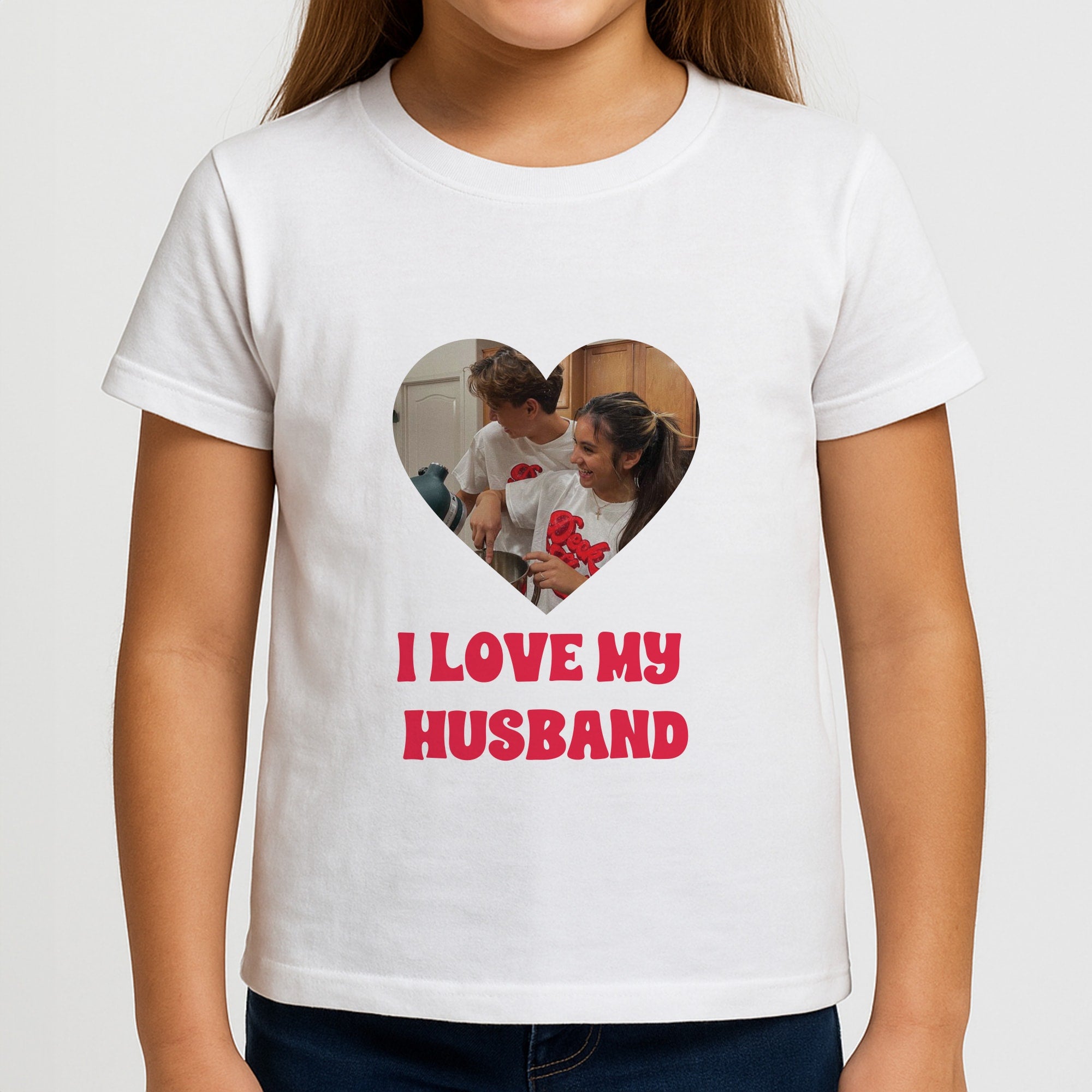 I Love My Husband - Personalised Couples Girls T-Shirt