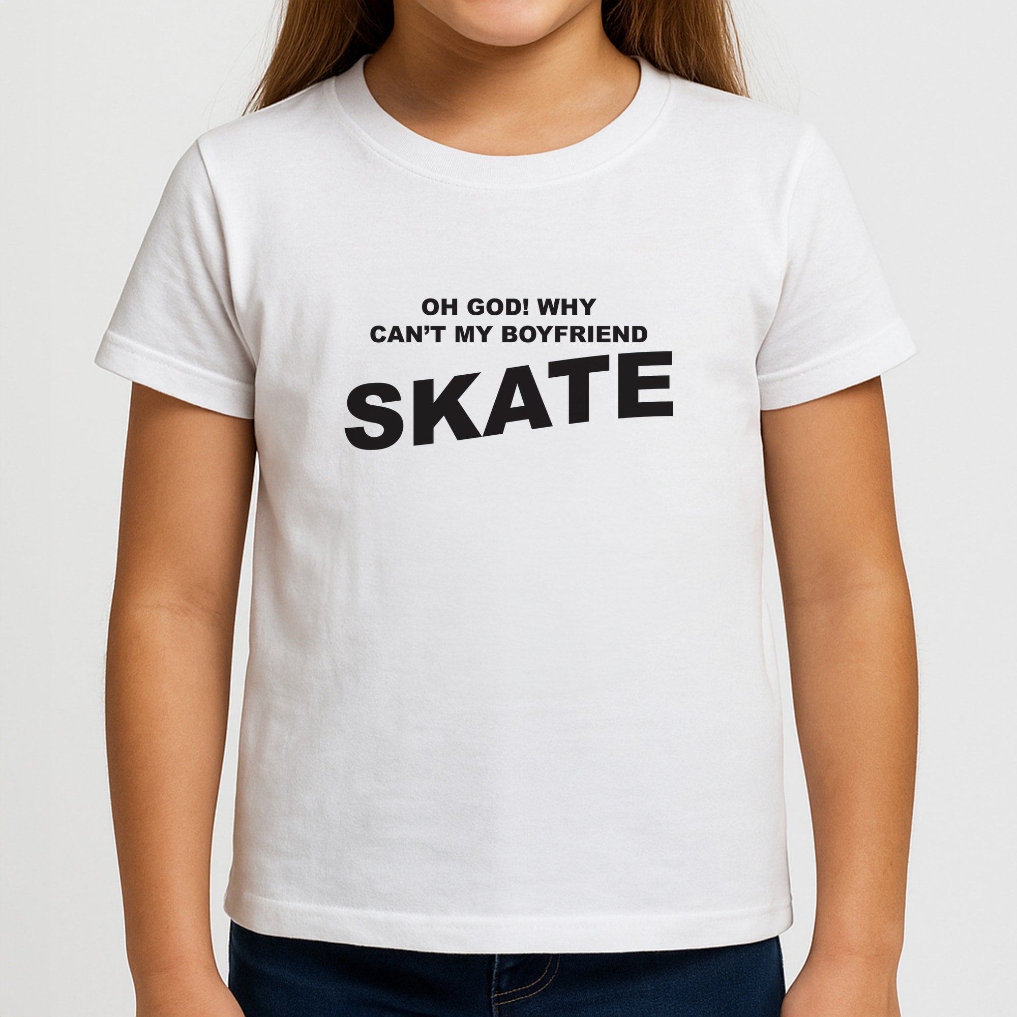 Why Can't My Boyfriend Skate? - Skate Aesthetic Girls T-Shirt