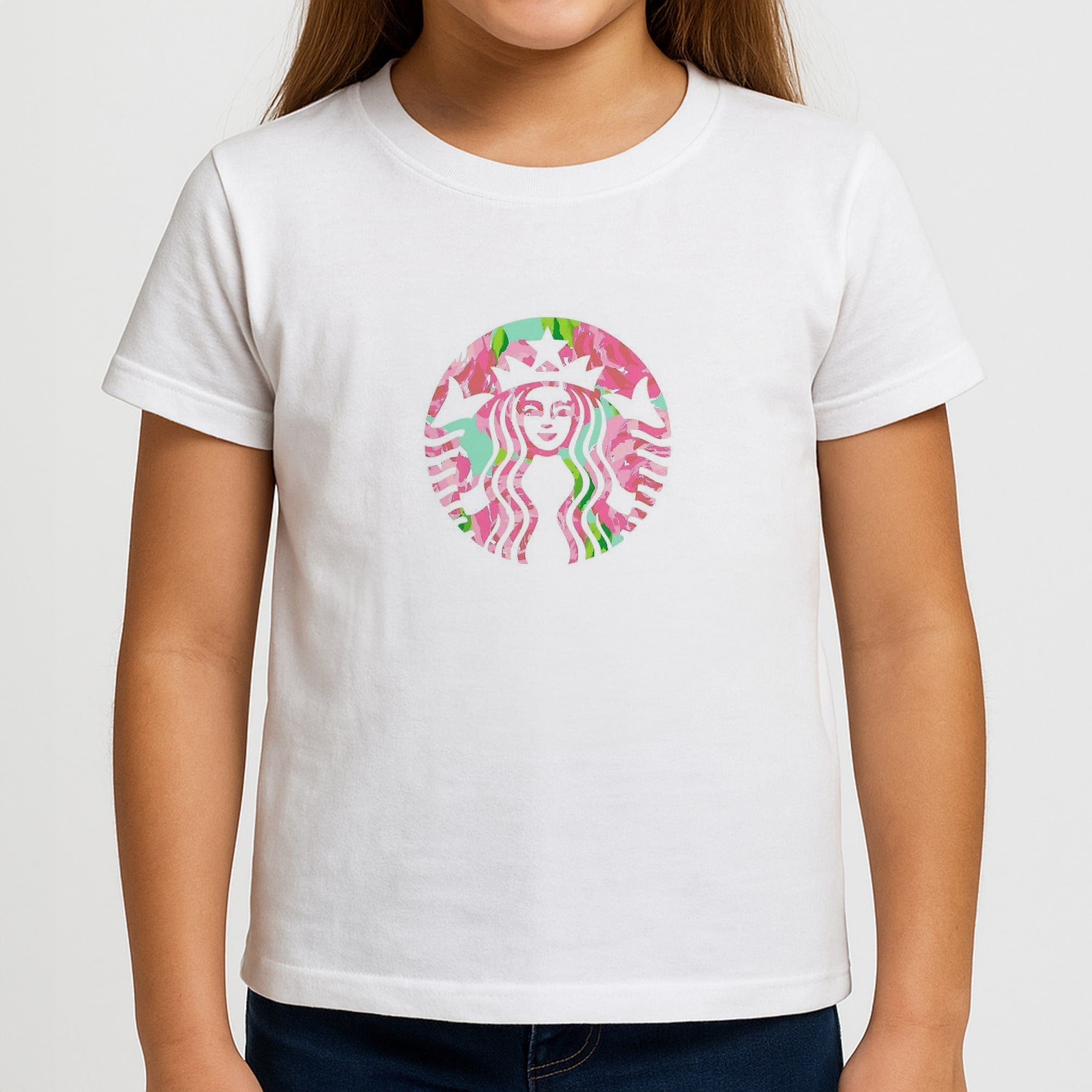 Pink Coffee Logo Girls T-Shirt