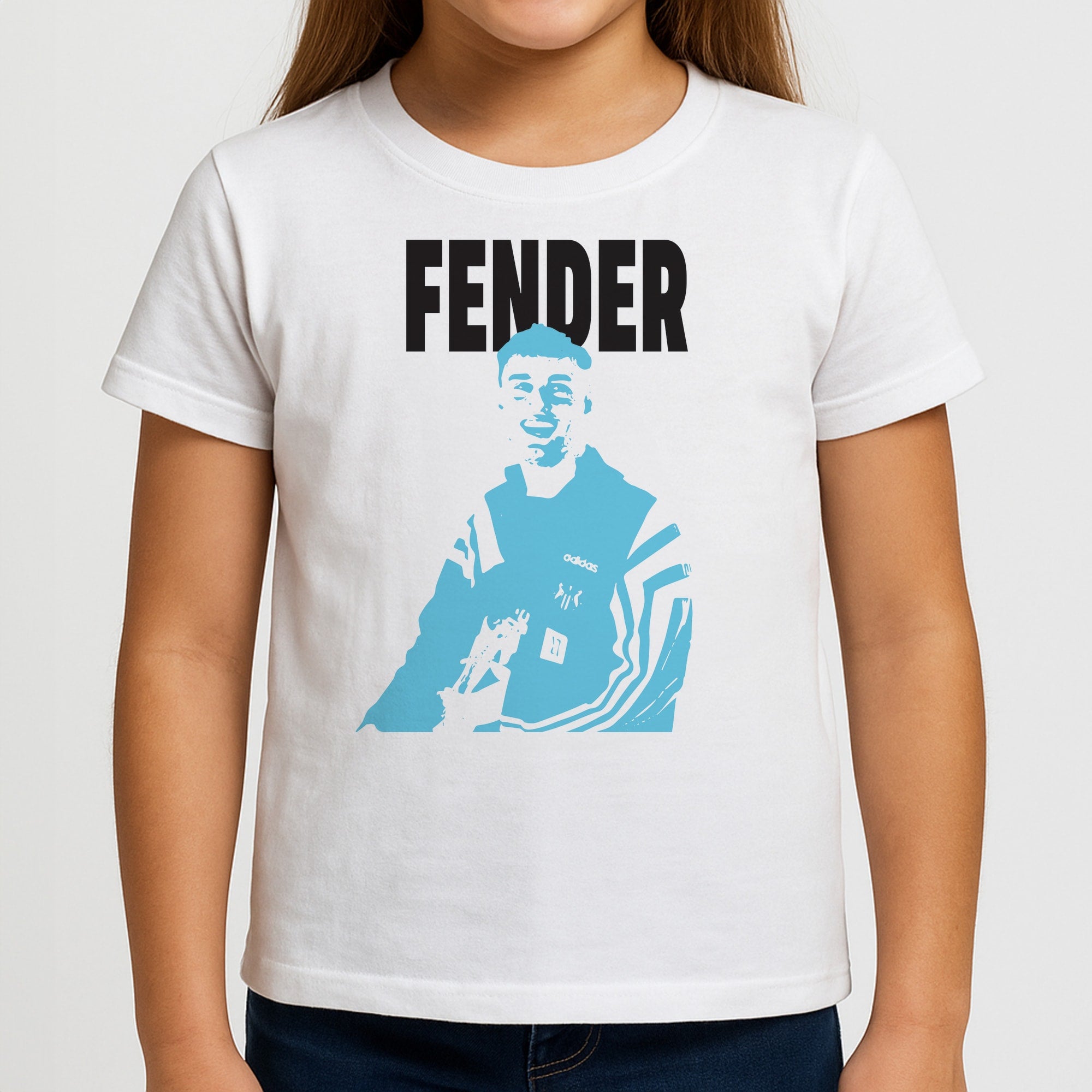 Fender Silhouette Blue Kids T-Shirt