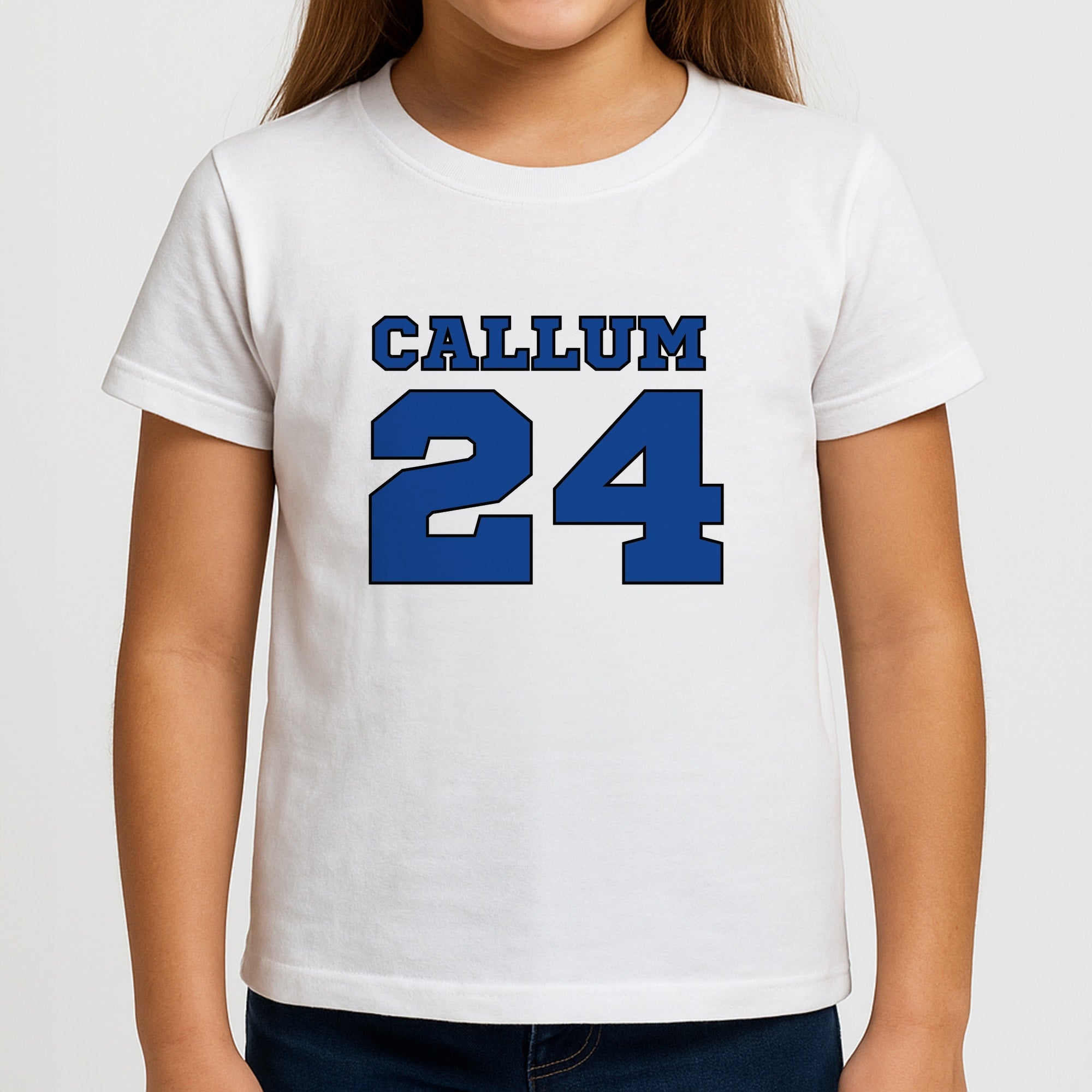 Dark Blue - Personalised Football Girls T-Shirt