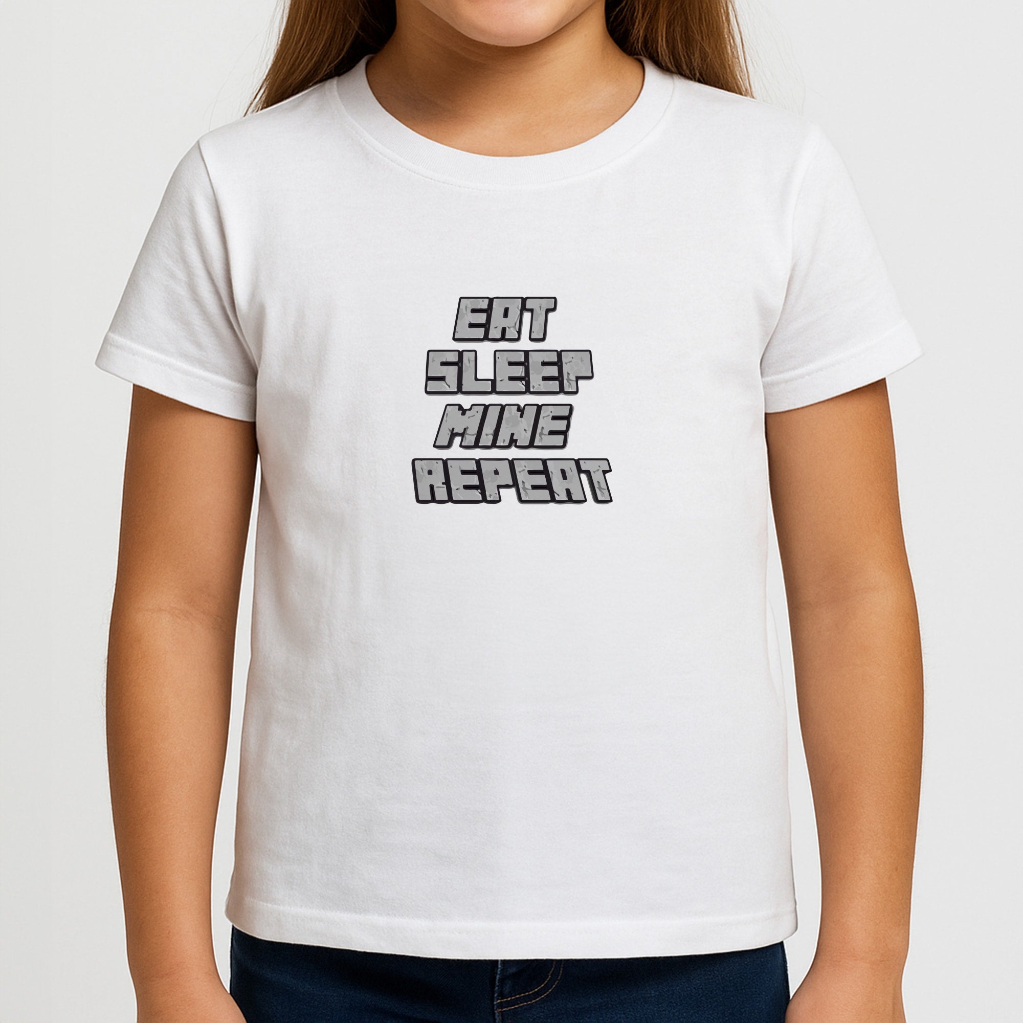 Eat Sleep Mine Repeat Girls T-Shirt