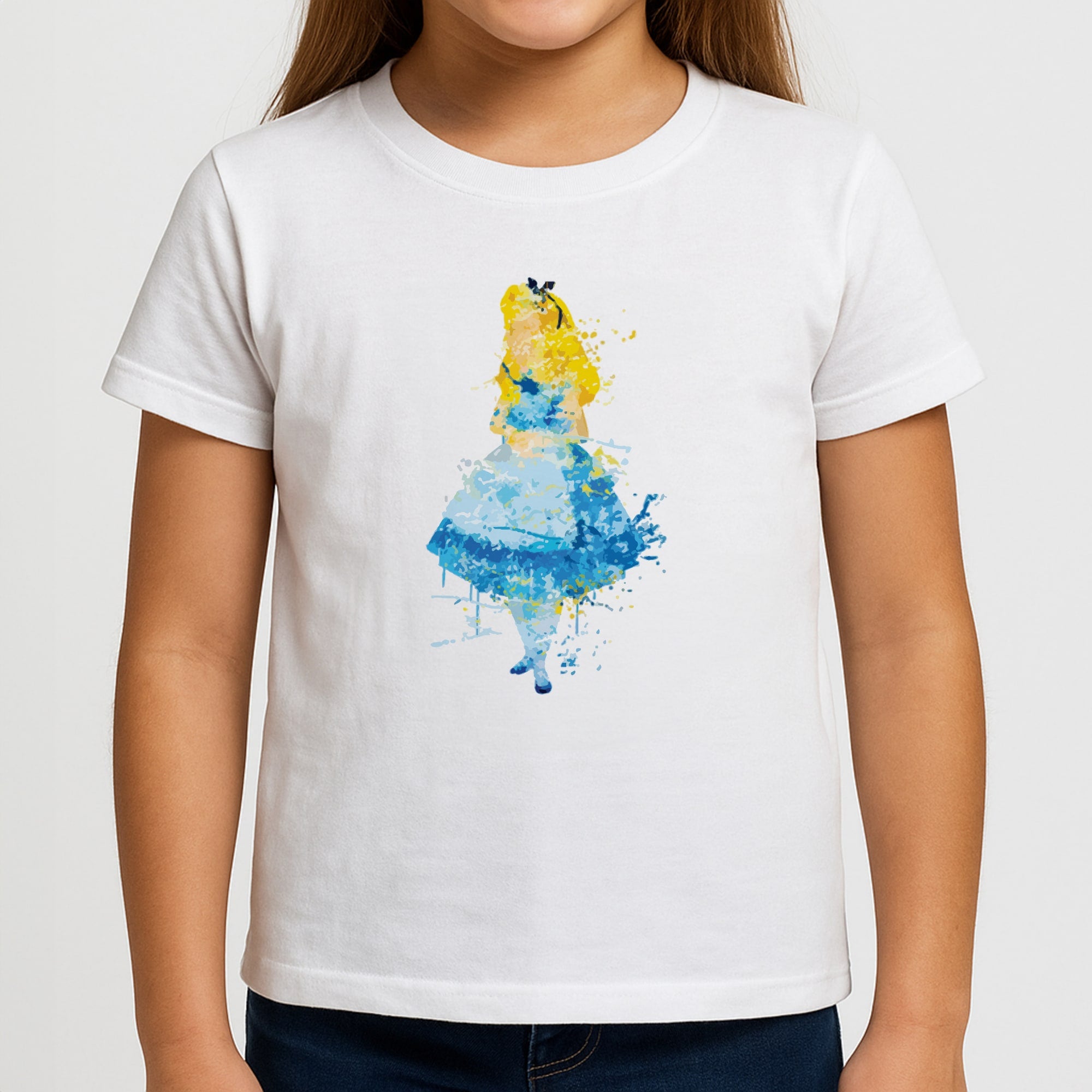 Watercolour Alice in Wonderland Fairytale Kids T-Shirt