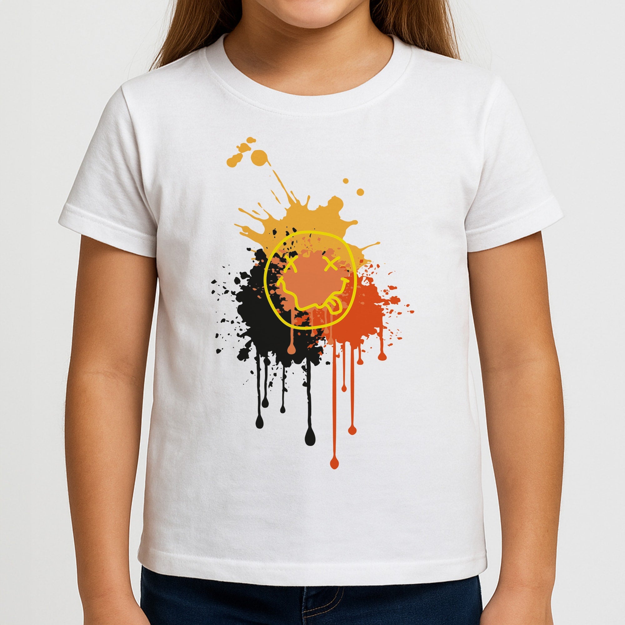 Orange Graffiti - Skate Aesthetic Girls T-Shirt