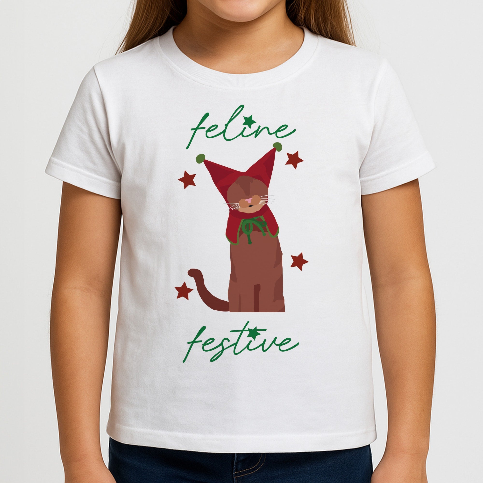 Feline Festive Girls T-Shirt