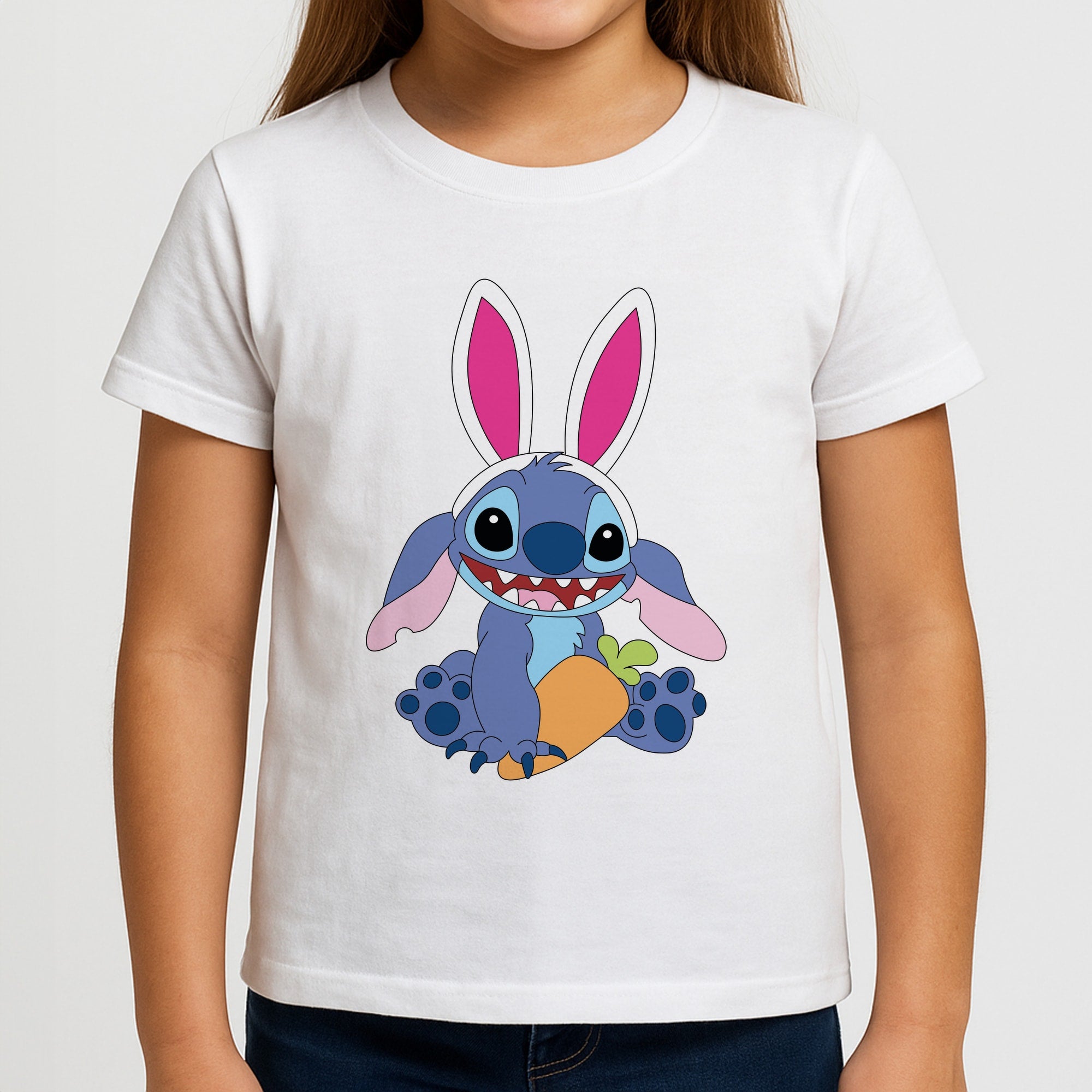 Easter Bunny Blue Alien Girls T-Shirt