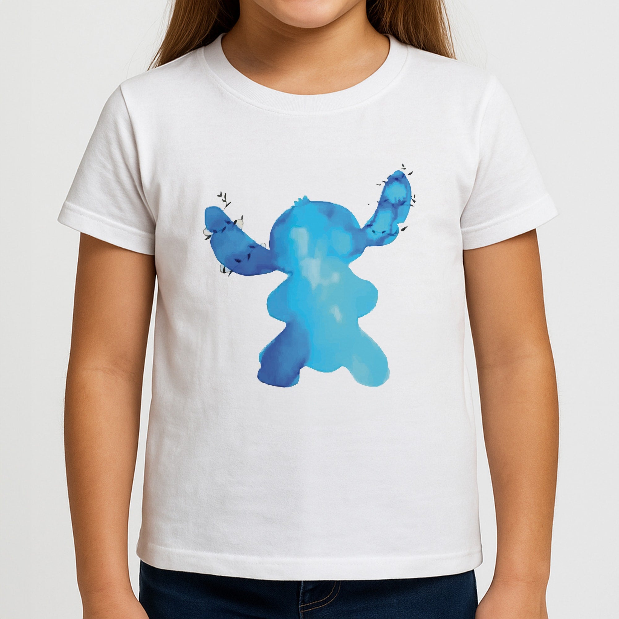 Watercolour Blue Alien Disney Kids T-Shirt